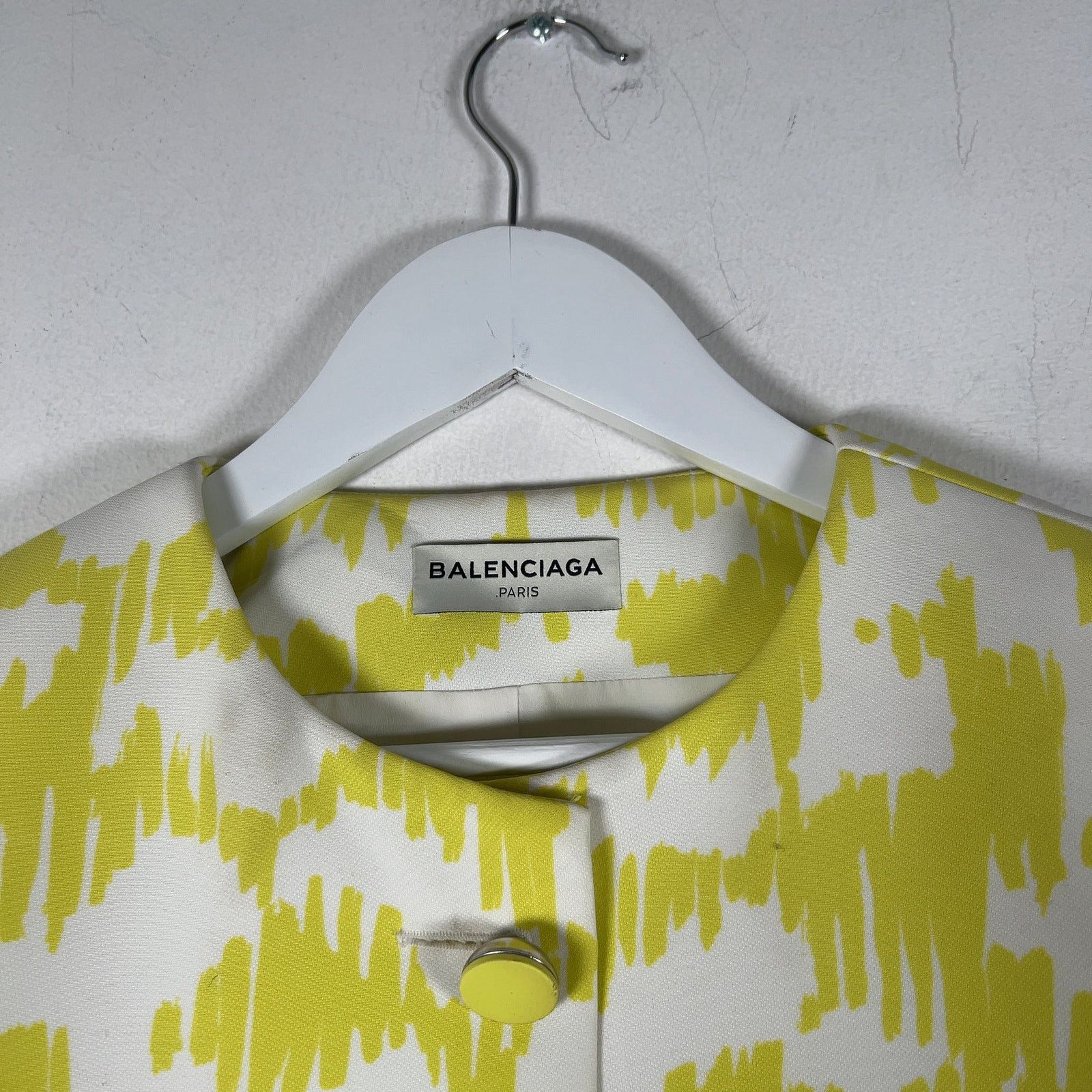 Balenciaga Balenciaga Crop Jacket White/Yellow Size M Size M / US 6-8 / IT 42-44 - 5 Thumbnail