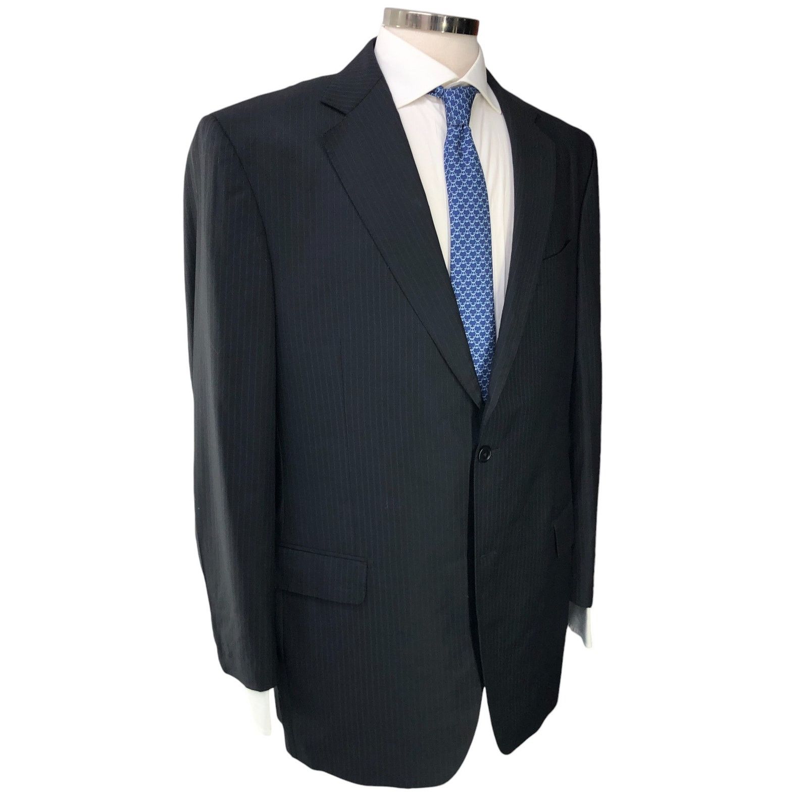 Lubiam Lubiam LBM 1911 Size 44L Suit Drop 5 Pinstripe *TINY FLAW Size 44L - 13 Thumbnail