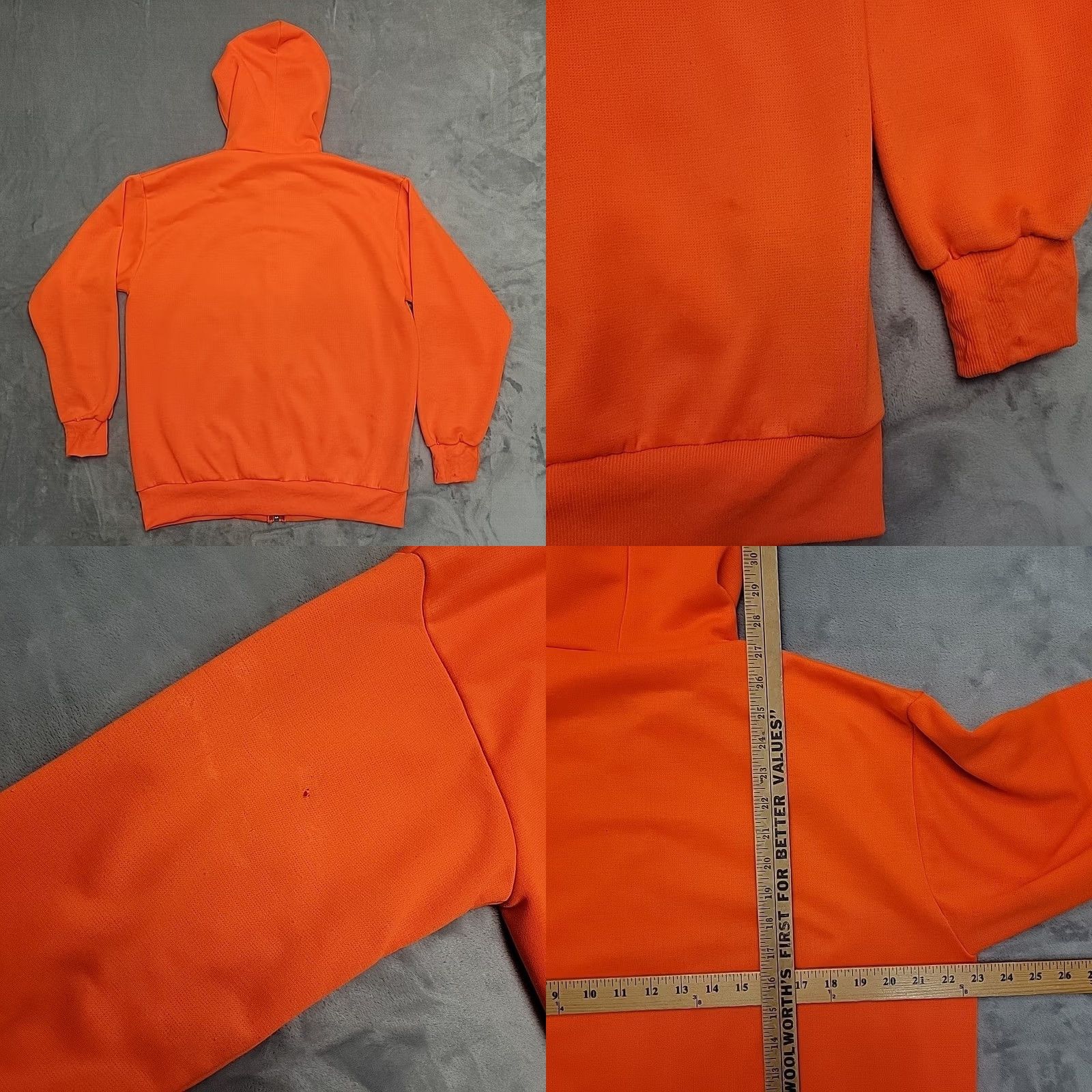 Vintage VINTAGE Sportswear Hoodie Mens XL Orange Foam Filled Thermal Zip Up Made In USA Size US XL / EU 56 / 4 - 8 Thumbnail