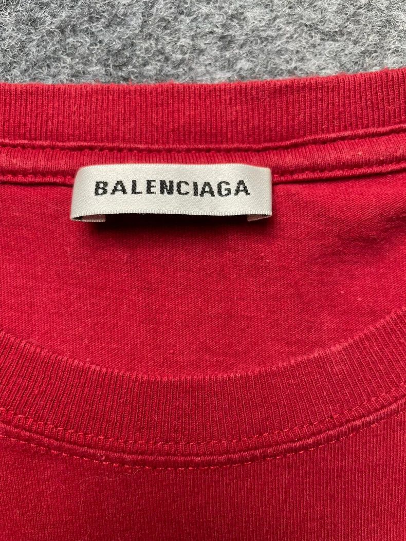 Balenciaga Balenciaga Classic BB logo printing on the chest of red sh Size US M / EU 48-50 / 2 - 2 Thumbnail