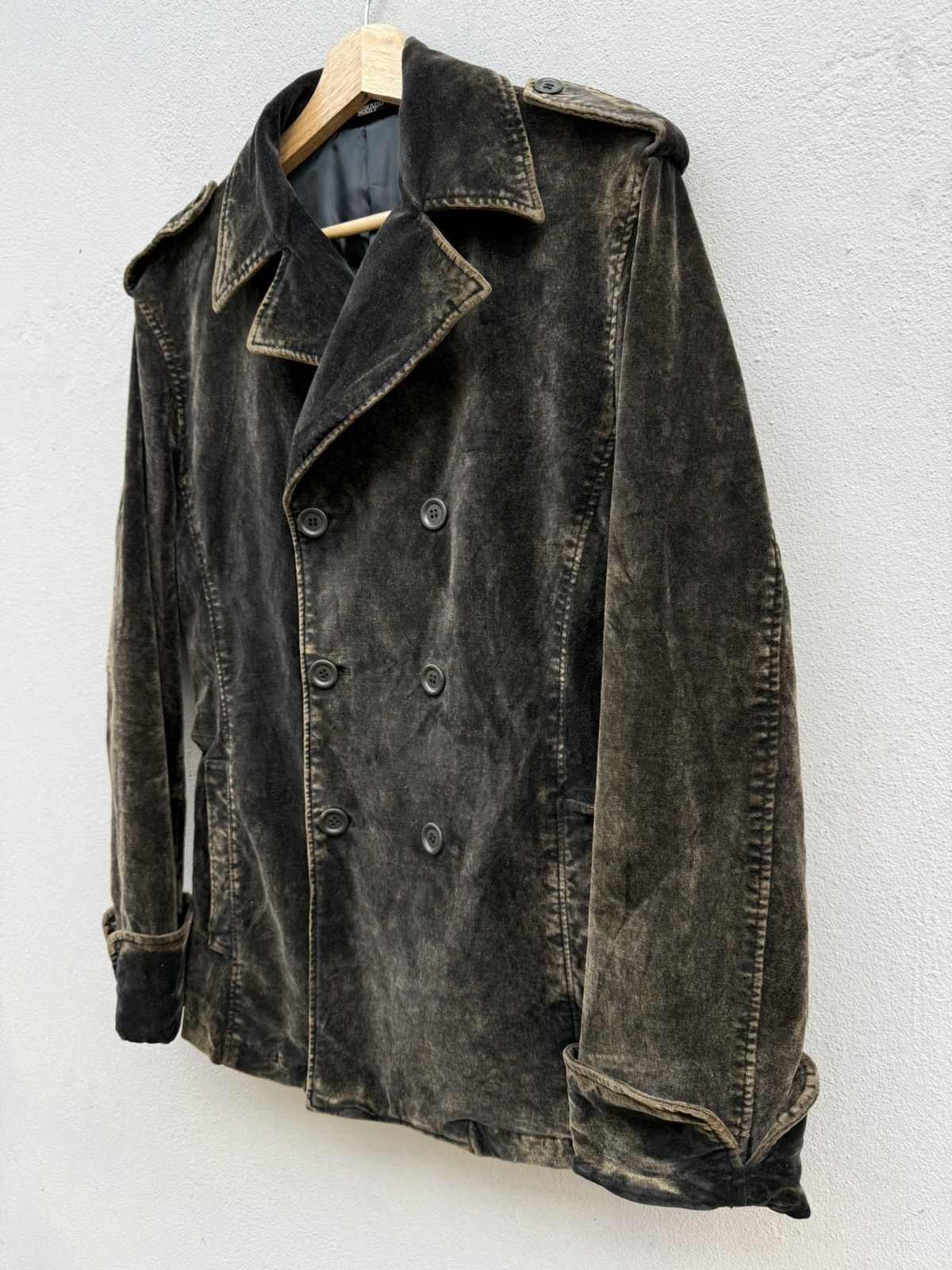 Tornado Mart 1990s Tornado Mart Double Collar Mud Wash Velvet Jacket Size US M / EU 48-50 / 2 - 3 Thumbnail