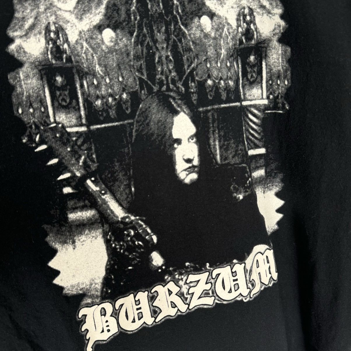 Band Tees Vintage Burzum B/W Picture Euro Screen Stars Metal T Shirt Size US XL / EU 56 / 4 - 4 Thumbnail