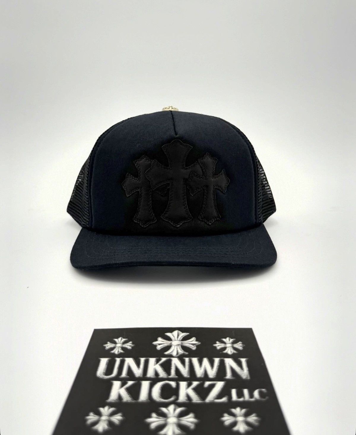 CHROME HEARTS 'BLACK ON BLACK' CEMETERY TRUCKER HAT