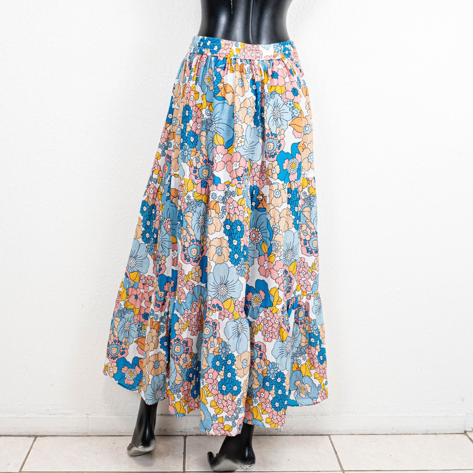 Dodo Bar Or Dodo Bar Or Retro Floral Maxi Skirt Boho Small 100% cotton Size 26" / US 2 / IT 38 - 5 Thumbnail
