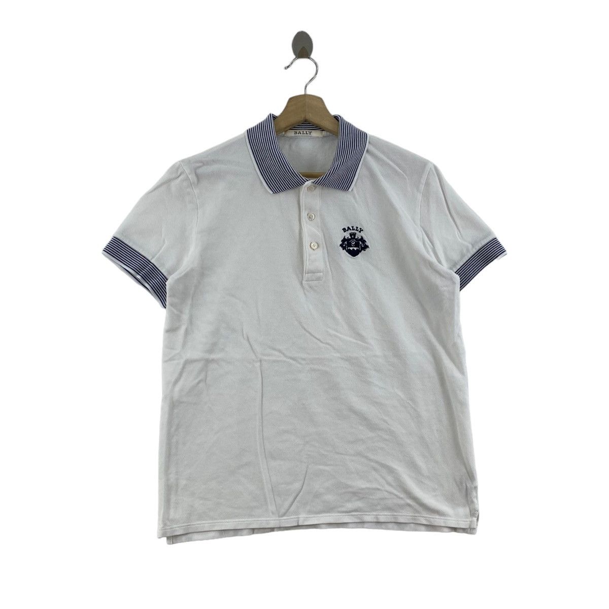 Bally BALLY Italian Brand Embroidered Logo Button Up Collar White Size US M / EU 48-50 / 2 - 1 Thumbnail