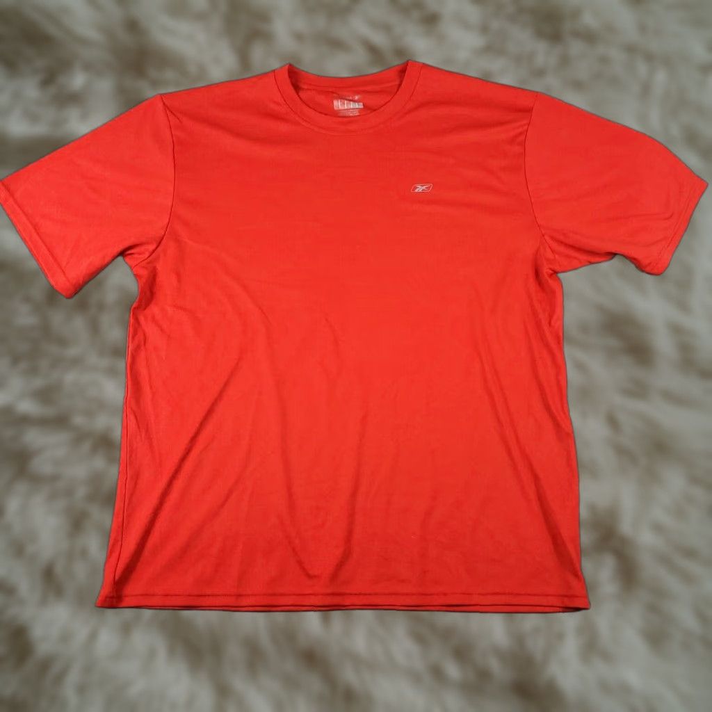 Reebok Reebok T Shirt Mens XL Orange/Red Active Gym Work Out Short Sleeve Pullover Logo Zipper Casual Wear Sports Modern 90s? Size US XL / EU 56 / 4 - 1 Thumbnail