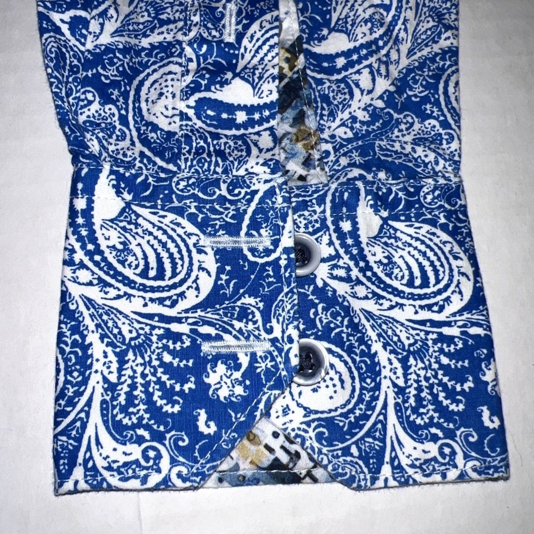 Robert Graham Robert Graham Dress Shirt Men’s Small Blue Paisley Pattern Classic New Size 36R - 4 Thumbnail