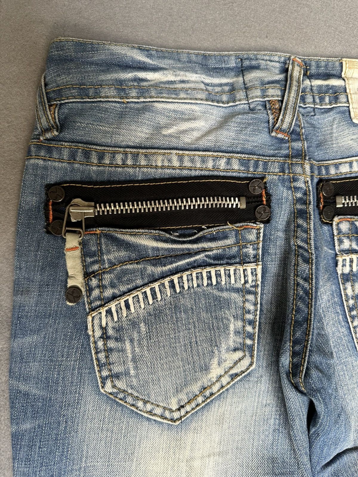 Japanese Brand FLARE Lolita Claw Marks Distressed Denim Size US 29 - 17 Thumbnail
