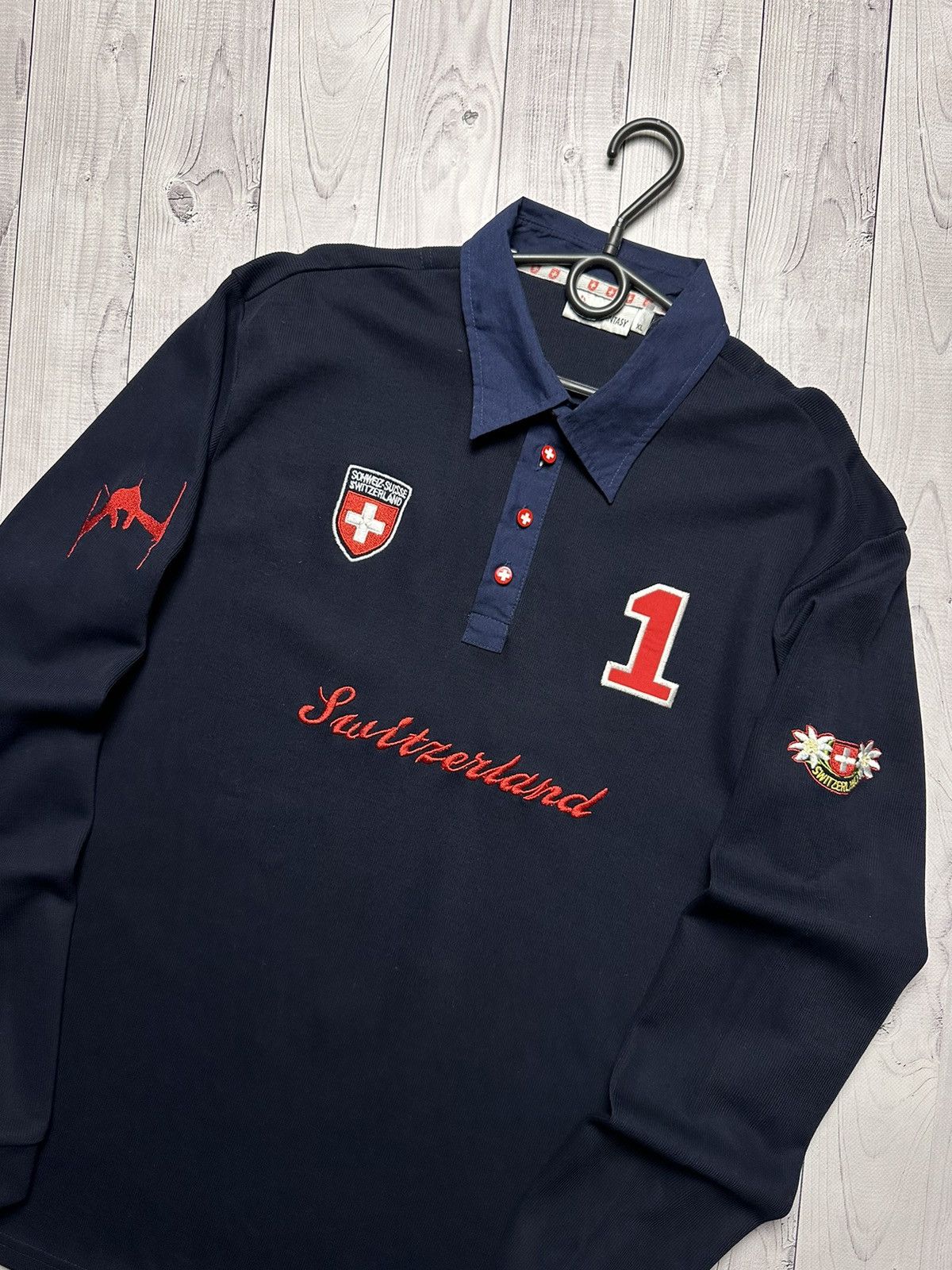 Vintage Vintage rugby jersey Switzerland Suisse 1 big logo size XL Size US XL / EU 56 / 4 - 2 Thumbnail