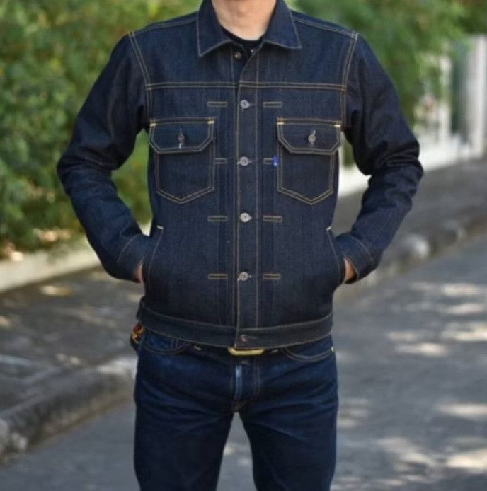 Japanese Brand 💥Salvedge Seventy four 27 oz type 2 denim jacket Size US XL / EU 56 / 4 - 3 Thumbnail