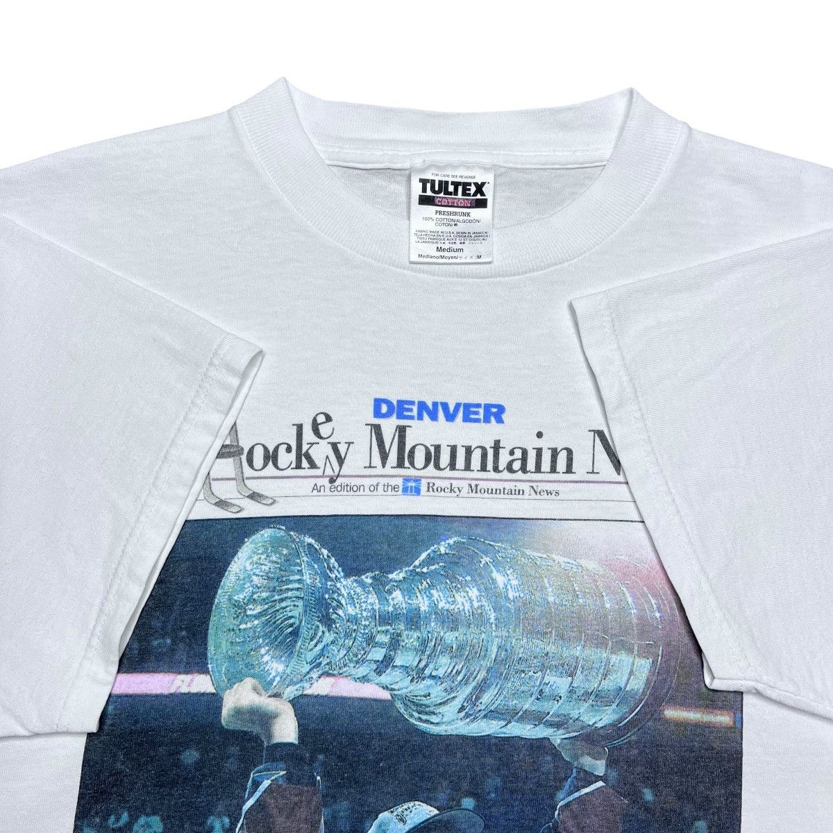 NHL 1996 NHL Colorado Avalanche Stanley Cup Champions News Tee Size US M / EU 48-50 / 2 - 2 Thumbnail
