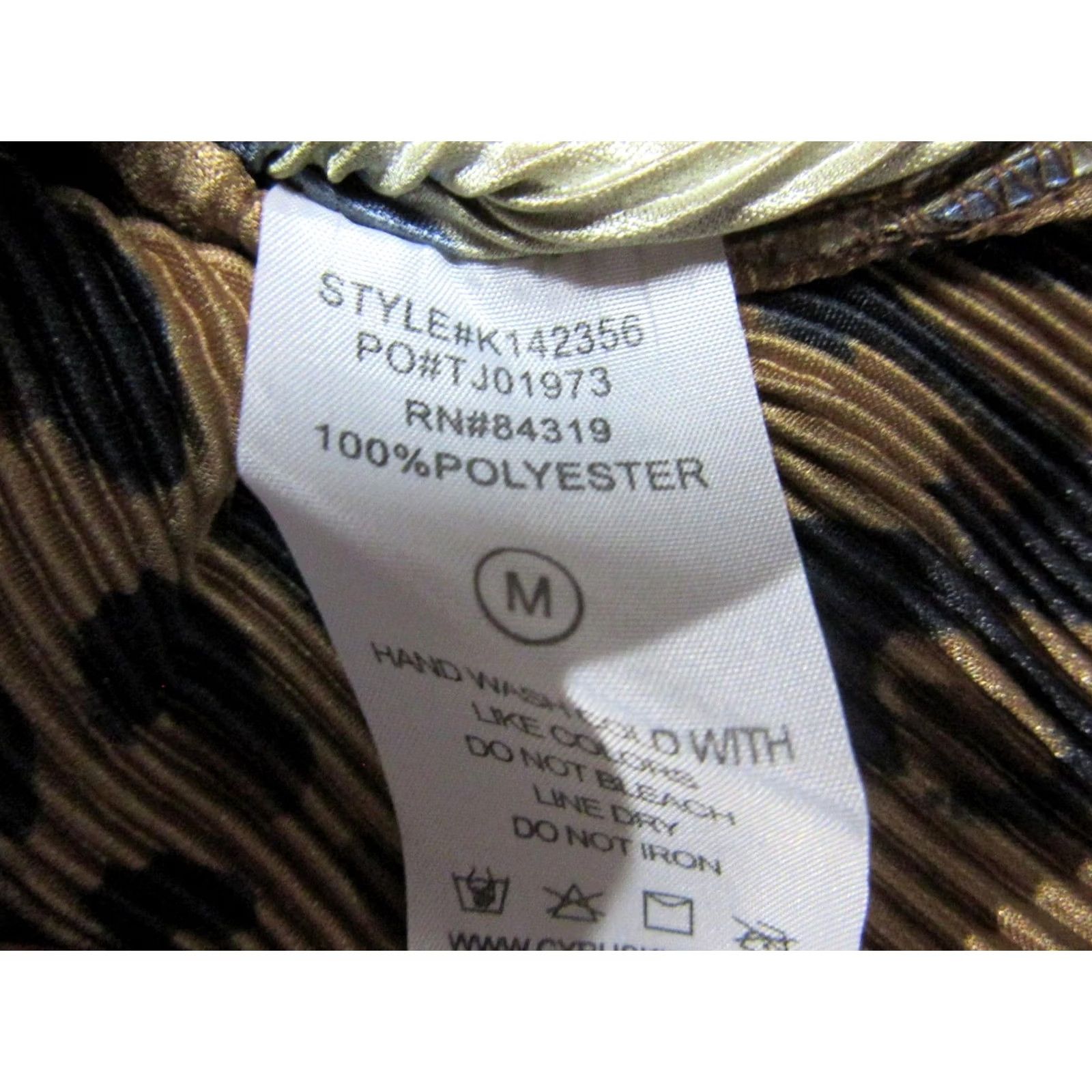 Vintage Cyrus Shirt Womens Medium Brown Leopard Animal Print Pleated Button Up Knit Top Size M / US 6-8 / IT 42-44 - 5 Thumbnail