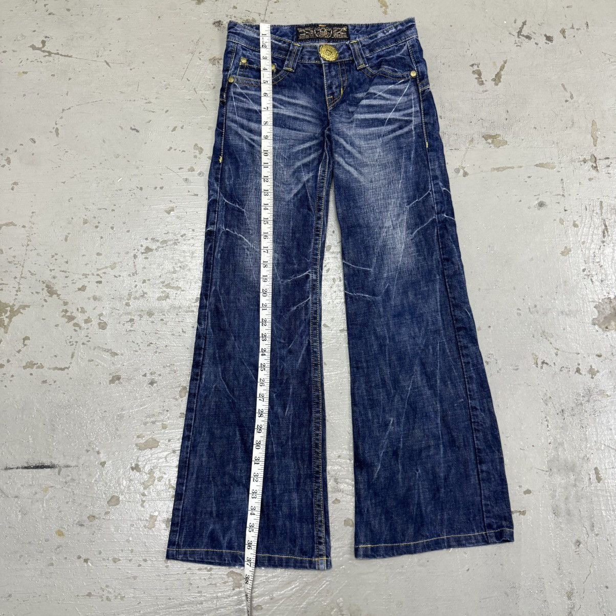 Beauty Beast 🔥Flared🔥 Japanese Riobera Rhine Stone Jeans🔥 Size US 26 / EU 42 - 7 Thumbnail