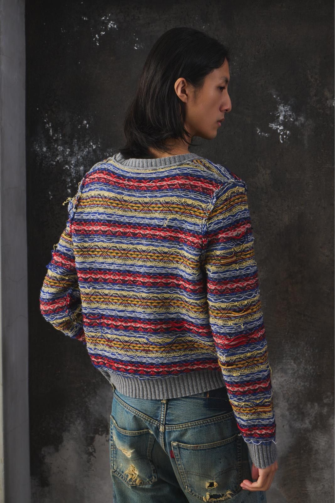 Maison Margiela Maison Margiela Distressed Multicolor Knit Sweater Size US M / EU 48-50 / 2 - 4 Thumbnail