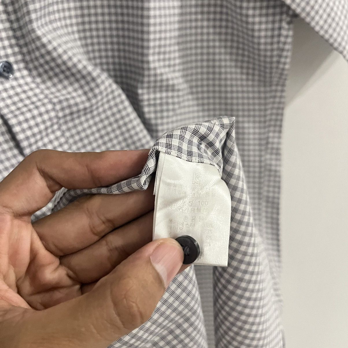 Issey Miyake Indian Homme - Gingham Gray Ss Button Up Shirt Size US L / EU 52-54 / 3 - 5 Thumbnail