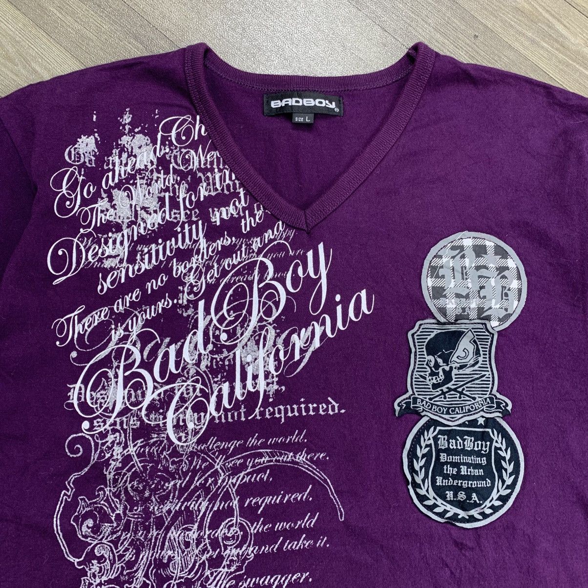 14th Addiction × If Six Was Nine × Japanese Brand Bad Boy Poem Y2K Style V Neck Tshirt Size US L / EU 52-54 / 3 - 4 Thumbnail
