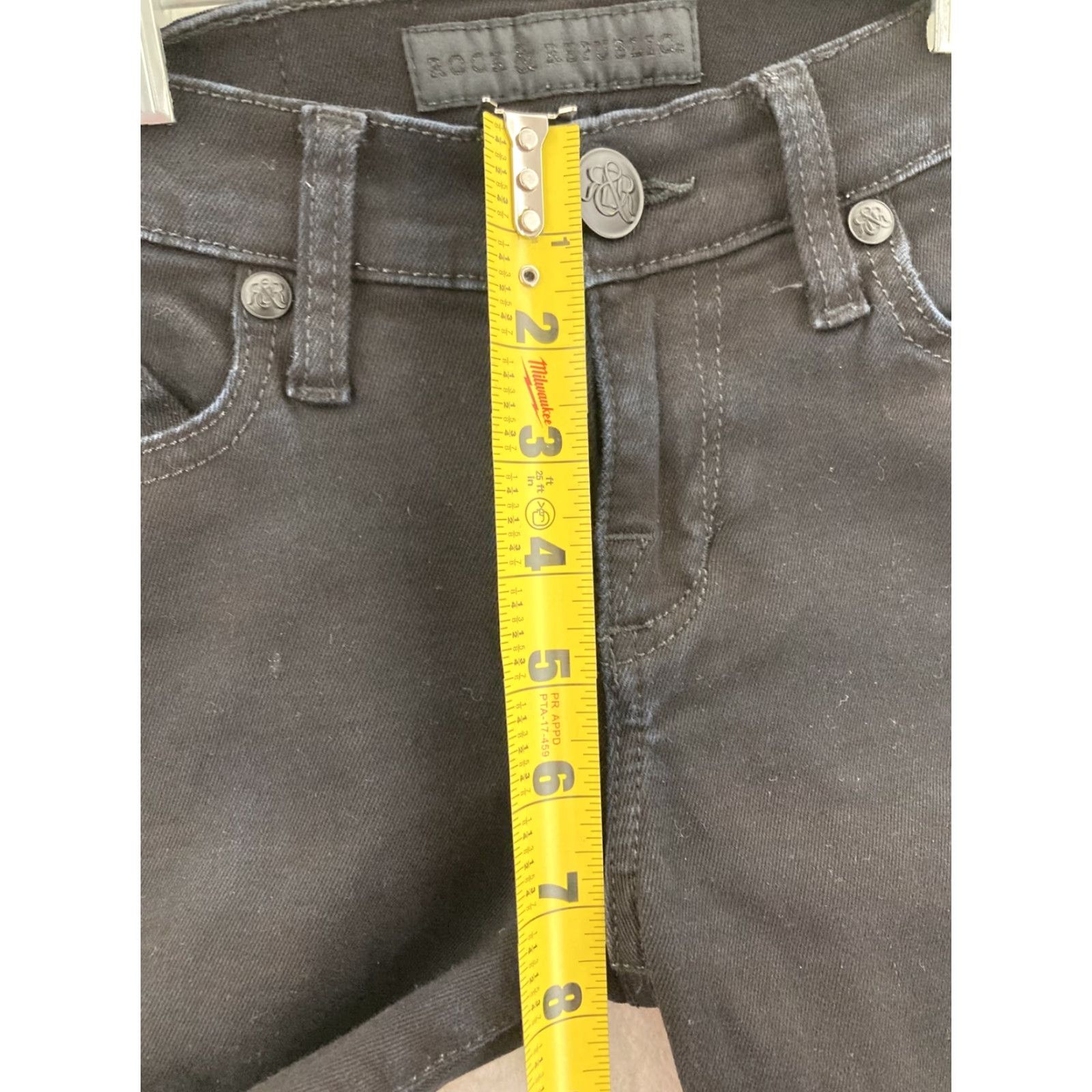 Vintage Rock & Republic Jeans Cassandra 2M Black Denim Bootcut Regular Size 26" / US 2 / IT 38 - 5 Thumbnail