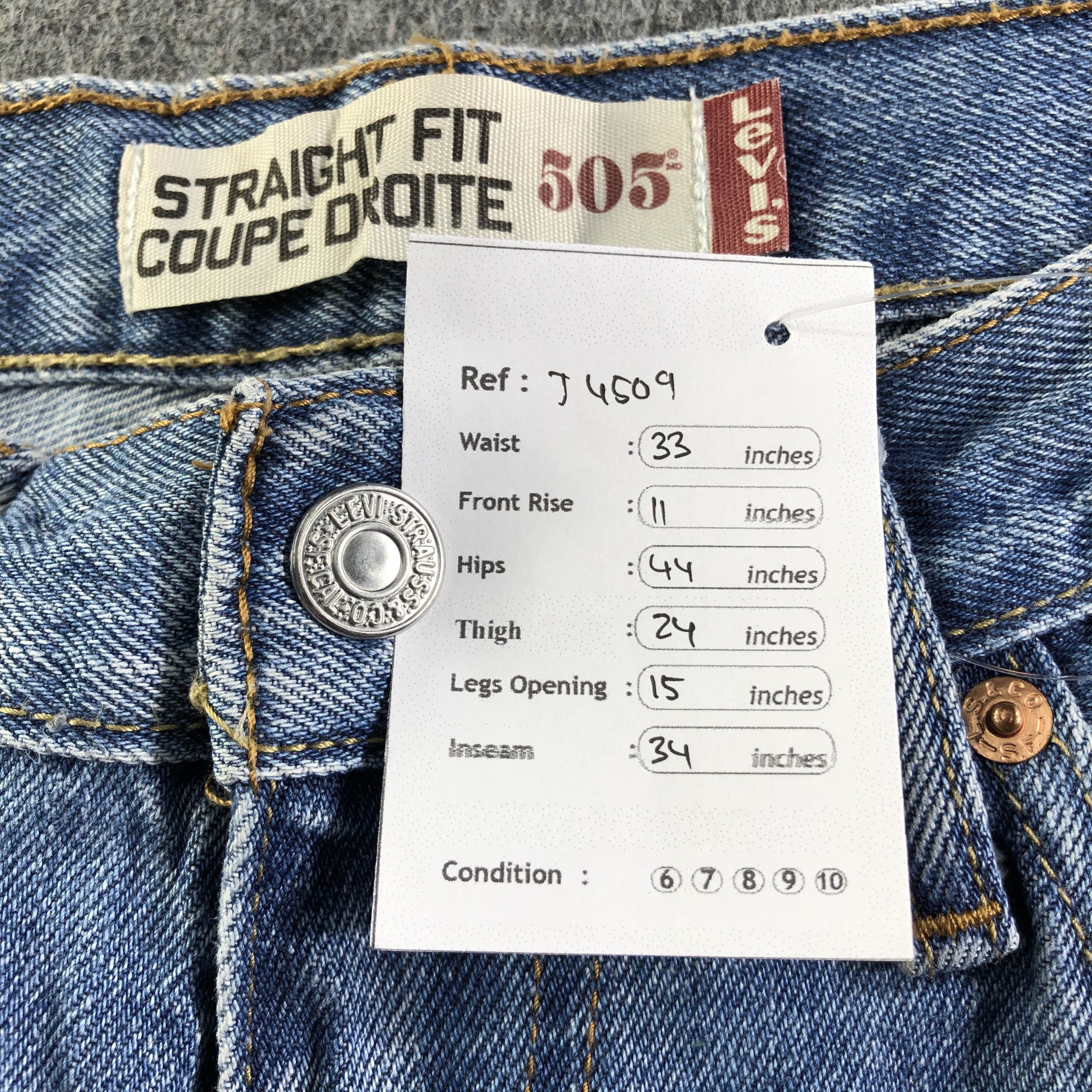 Levi's Vintage Blue Wash Levis 505 Jeans-J4509 Size US 33 - 13 Thumbnail