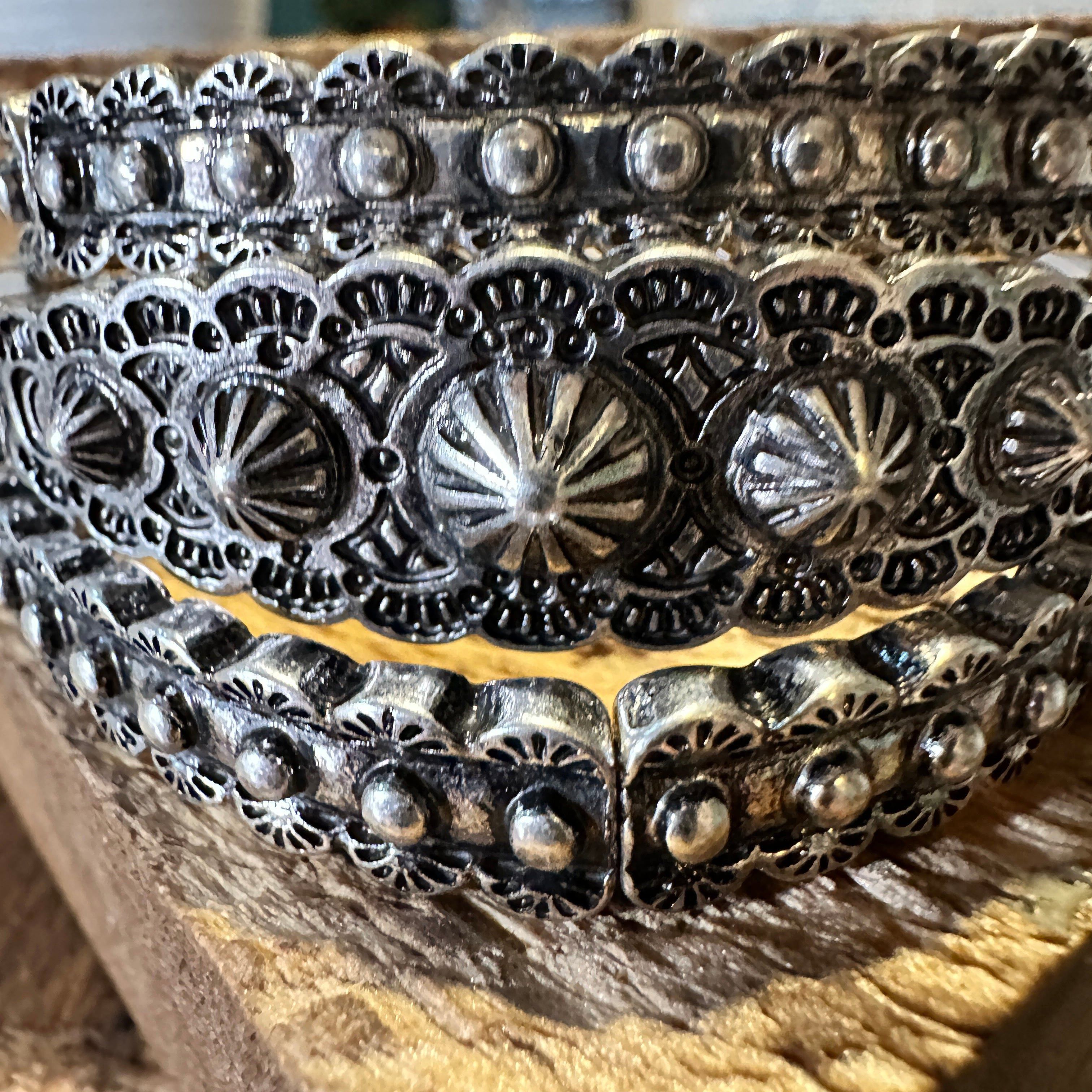 Other Boho Vintage Chic Southwestern Concho Elastic Bracelets, Set Size ONE SIZE - 5 Thumbnail