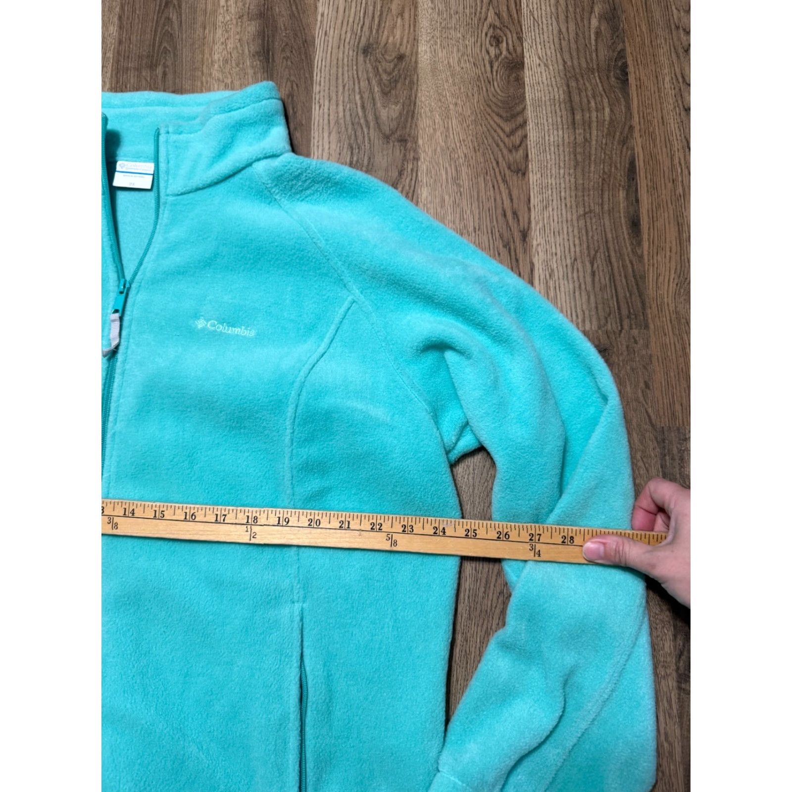 Vintage Columbia Sweater Women's 2X Green Full Zip Fleece Long Sleeve Shirt Mens Womens Girls Size XXL / US 16-18 / IT 52-54 - 7 Thumbnail