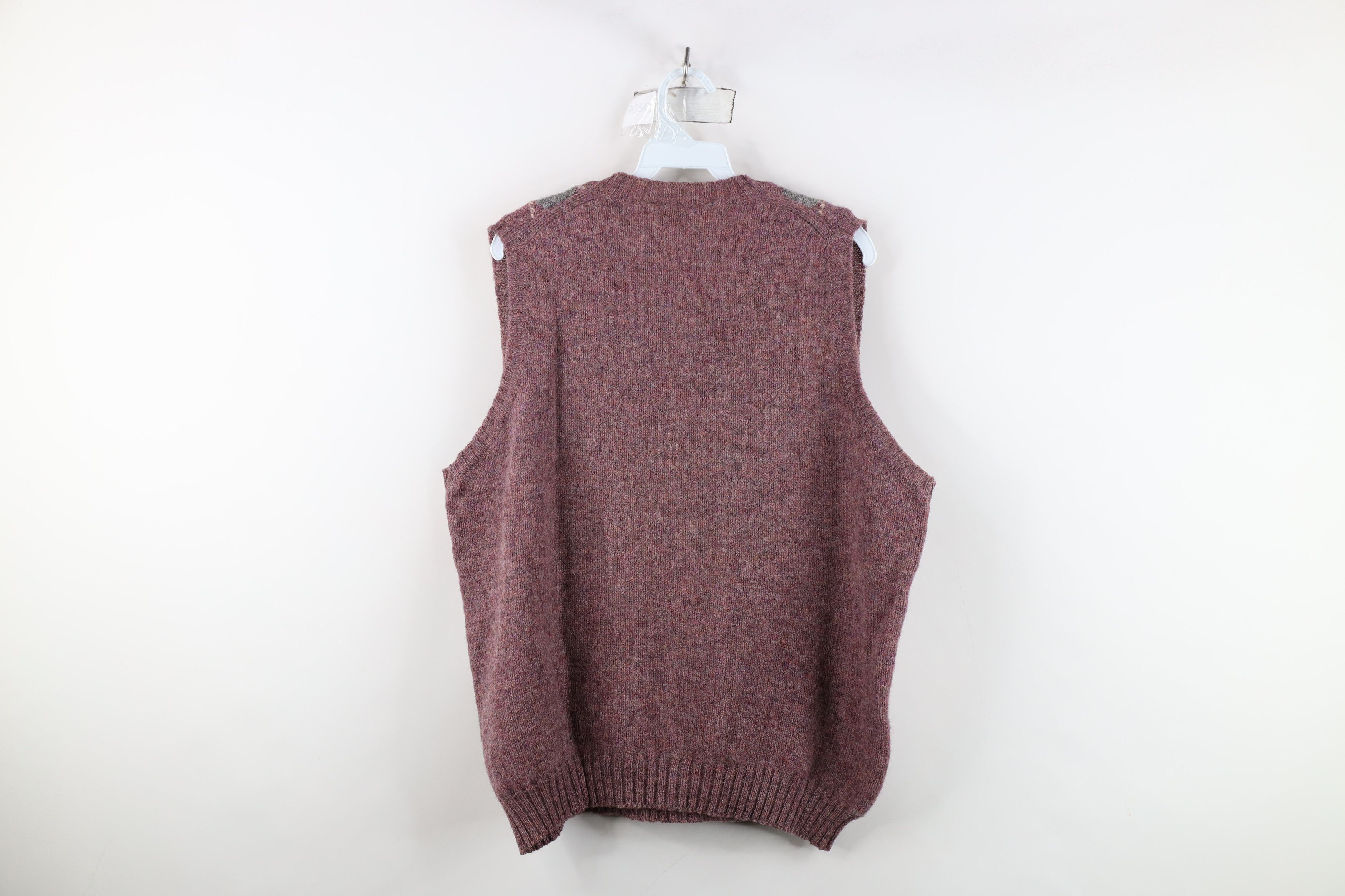 Vintage Vintage 70s Streetwear Wool Knit Diamond Argyle Sweater Vest Size US XL / EU 56 / 4 - 7 Thumbnail