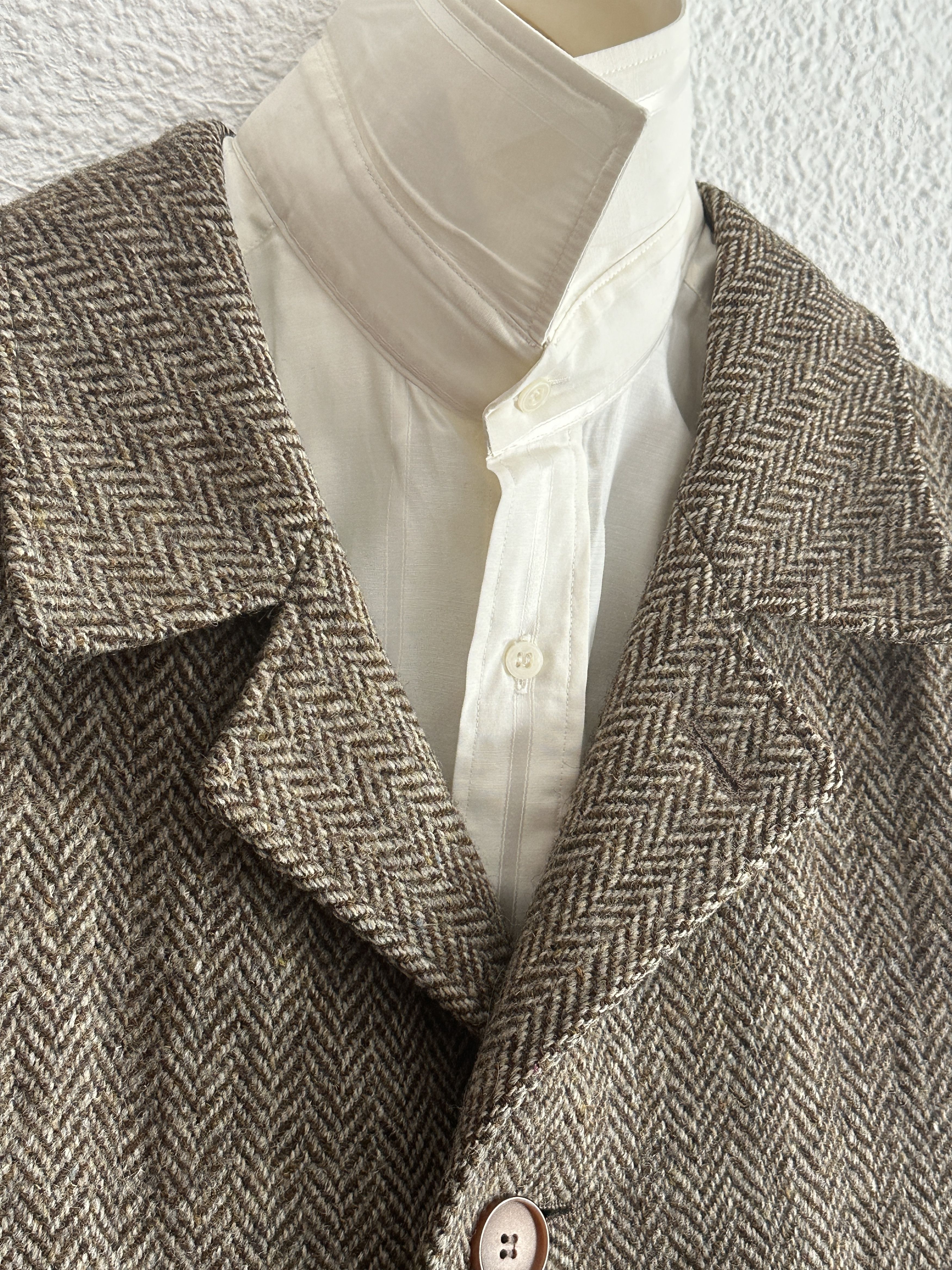 Other Vintage Arnys 80s Harris Tweed wool coat made in FRANCE Size US L / EU 52-54 / 3 - 3 Thumbnail