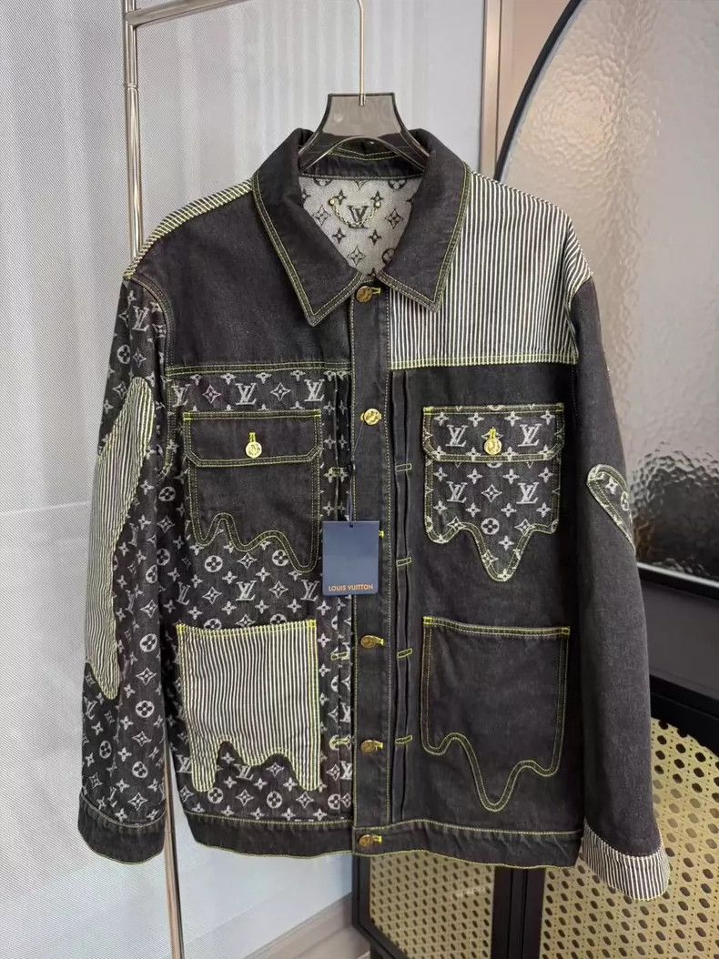 LOUIS VUITTON Old flower denim jacket with logo jacket 2504