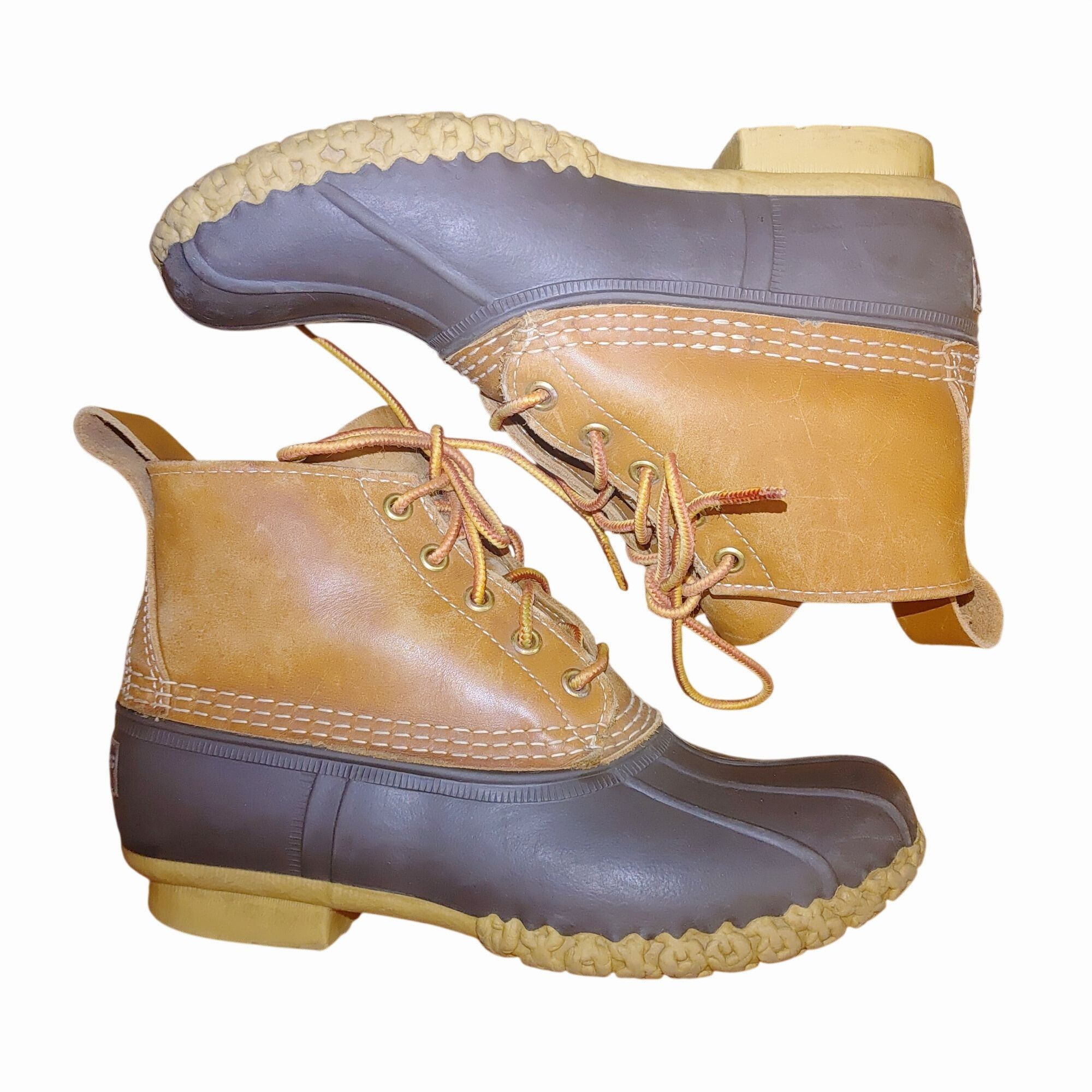 L.L. Bean LL Bean Boots 6 Inch Vintage Duck Brown Leather Rubber Lace Size US 7 / EU 40 - 4 Thumbnail