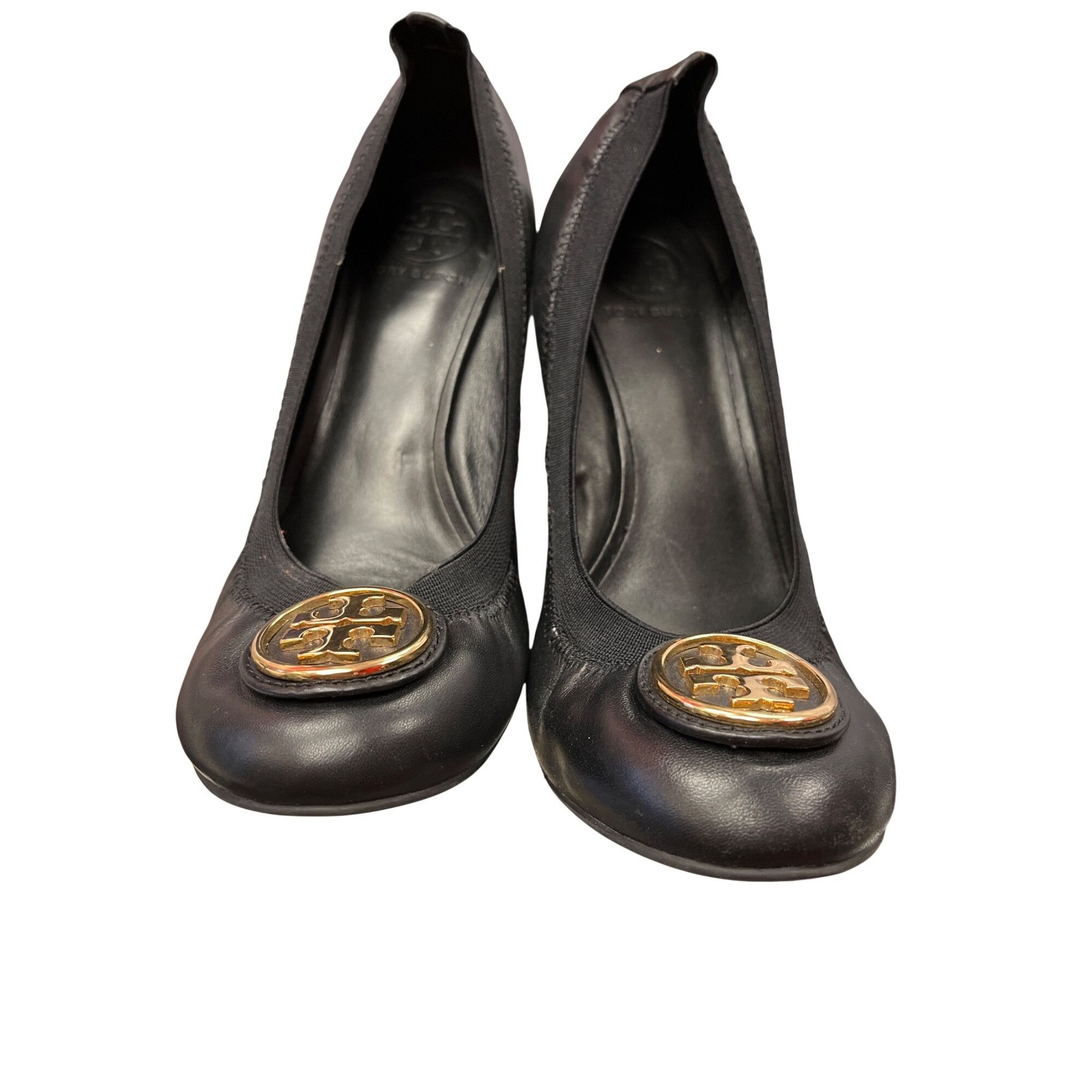 Tory Burch Tory Burch wms black leather slip wedge 2.5 heels shoes sz 8 Size US 8.5 / IT 38.5 - 12 Thumbnail
