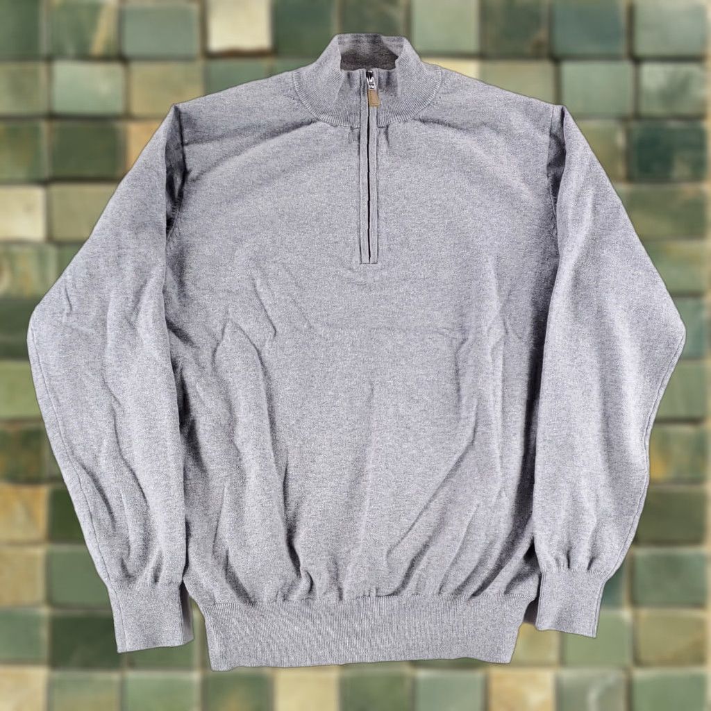 Peter Millar Peter Millar Crown Soft 1/4 Zip Sweater Pullover Light Gray Mens M Size US M / EU 48-50 / 2 - 1 Thumbnail