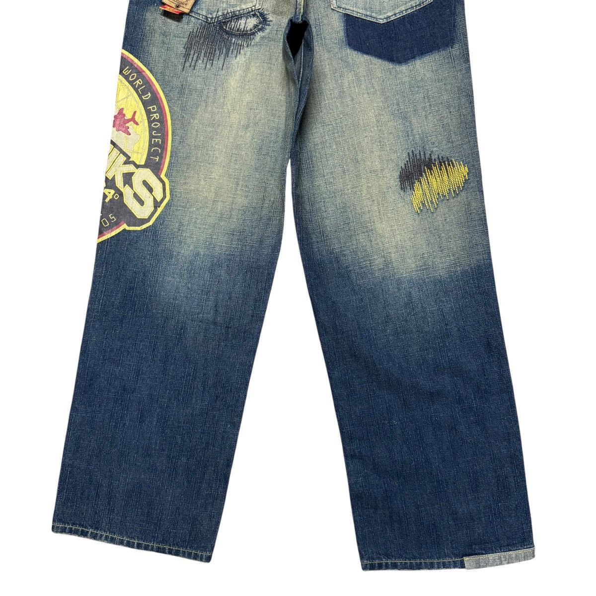 Vintage Vintage Akademiks Spellout Denim Baggy Jeans Jnco Size US 35 - 14 Thumbnail