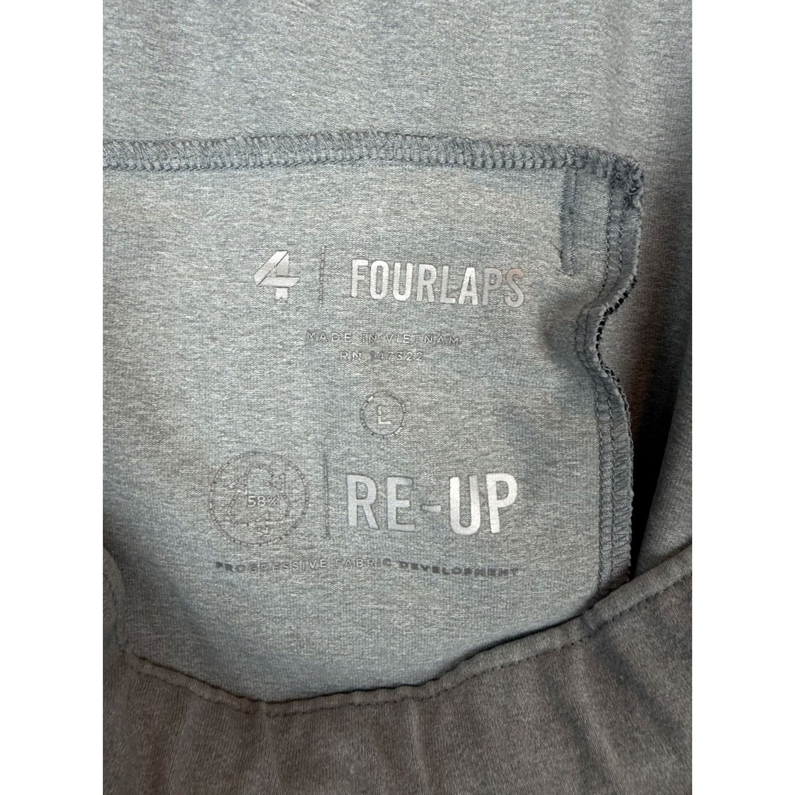 Vintage Fourlaps Jogger Pants - Mens Large Gray Stretch Zip Pocket Tapered Activewear Sweatpants Size US 33 - 3 Thumbnail