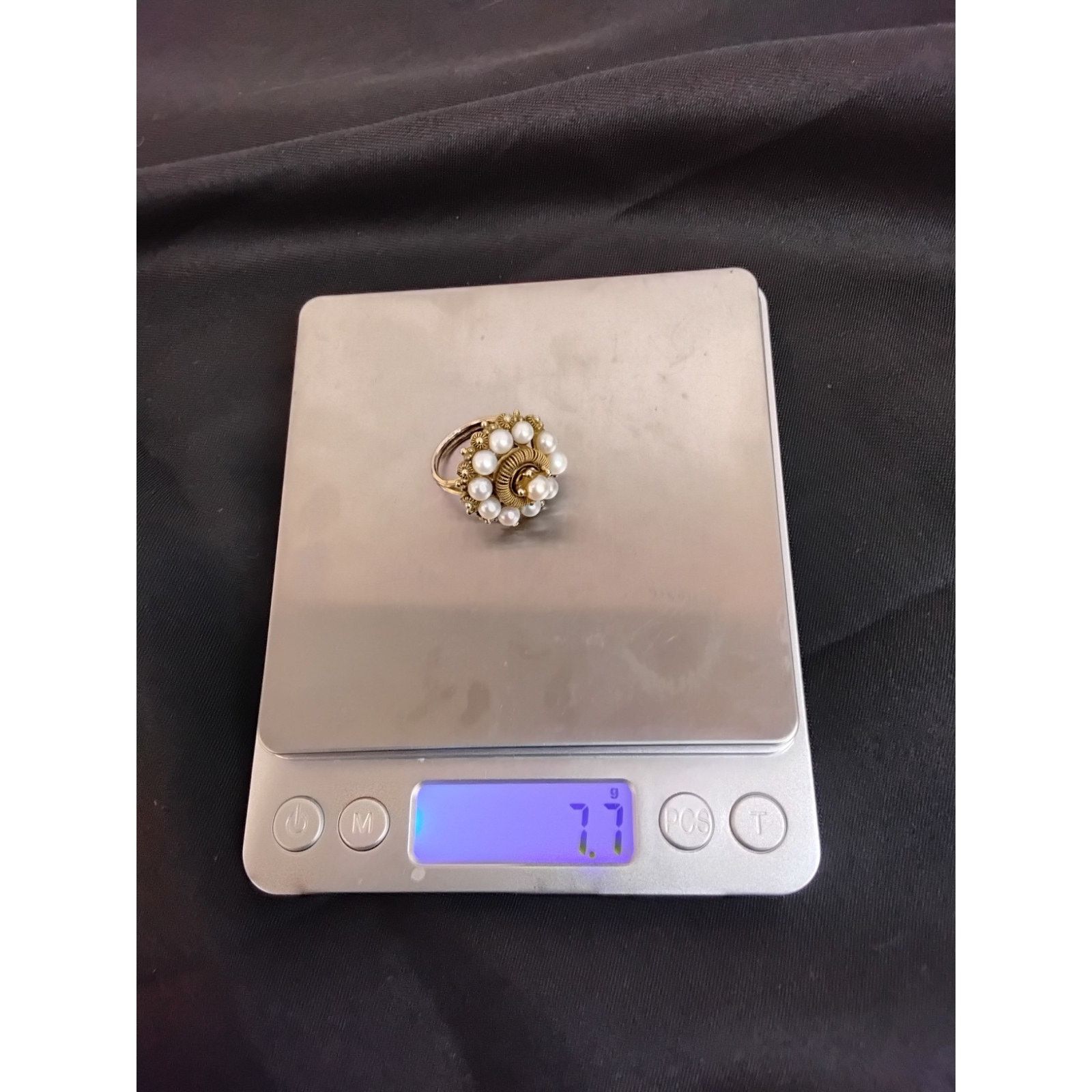 Other 14k Gold Pearl Peruvian Ring Size 6.5 7.7 Grams #W4760 Size ONE SIZE - 7 Thumbnail