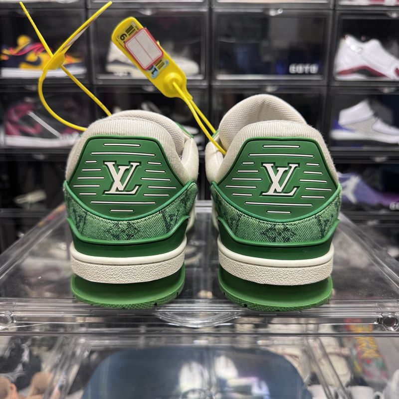Louis Vuitton Louis Vuitton Trainer Green and White Low-Top Sneakers -250 Size US 11 / EU 44 - 1 Thumbnail