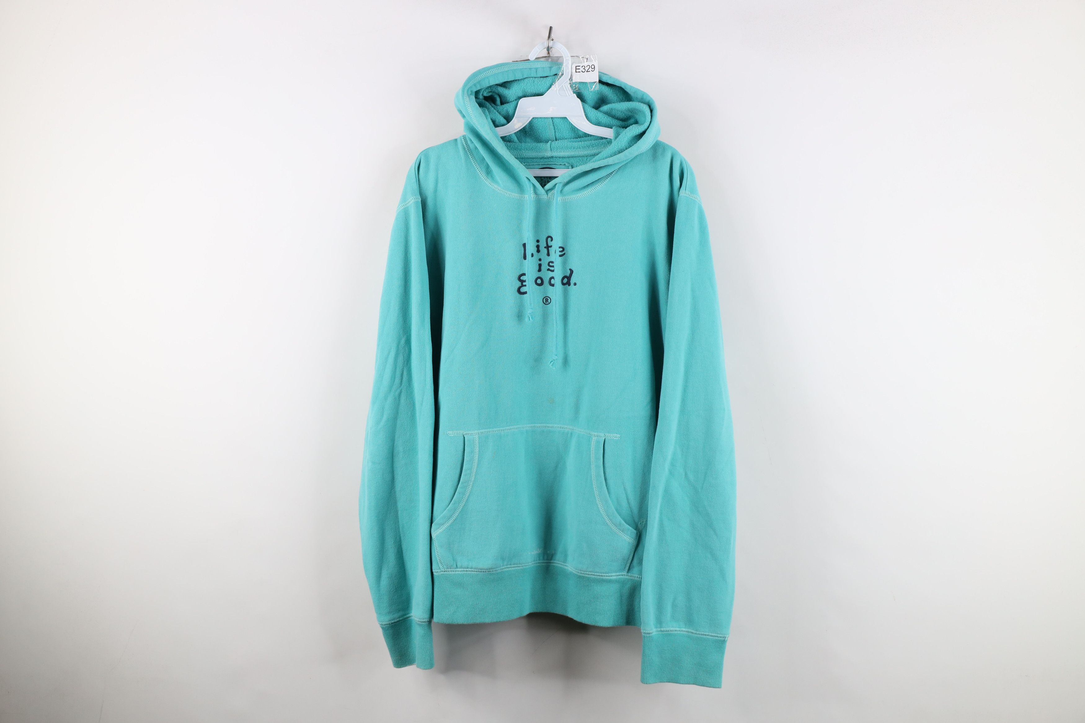 Life is Good Life Is Good Spell Out Semi Fitted Hoodie Sweatshirt Blue Size XL / US 12-14 / IT 48-50 - 1 Thumbnail