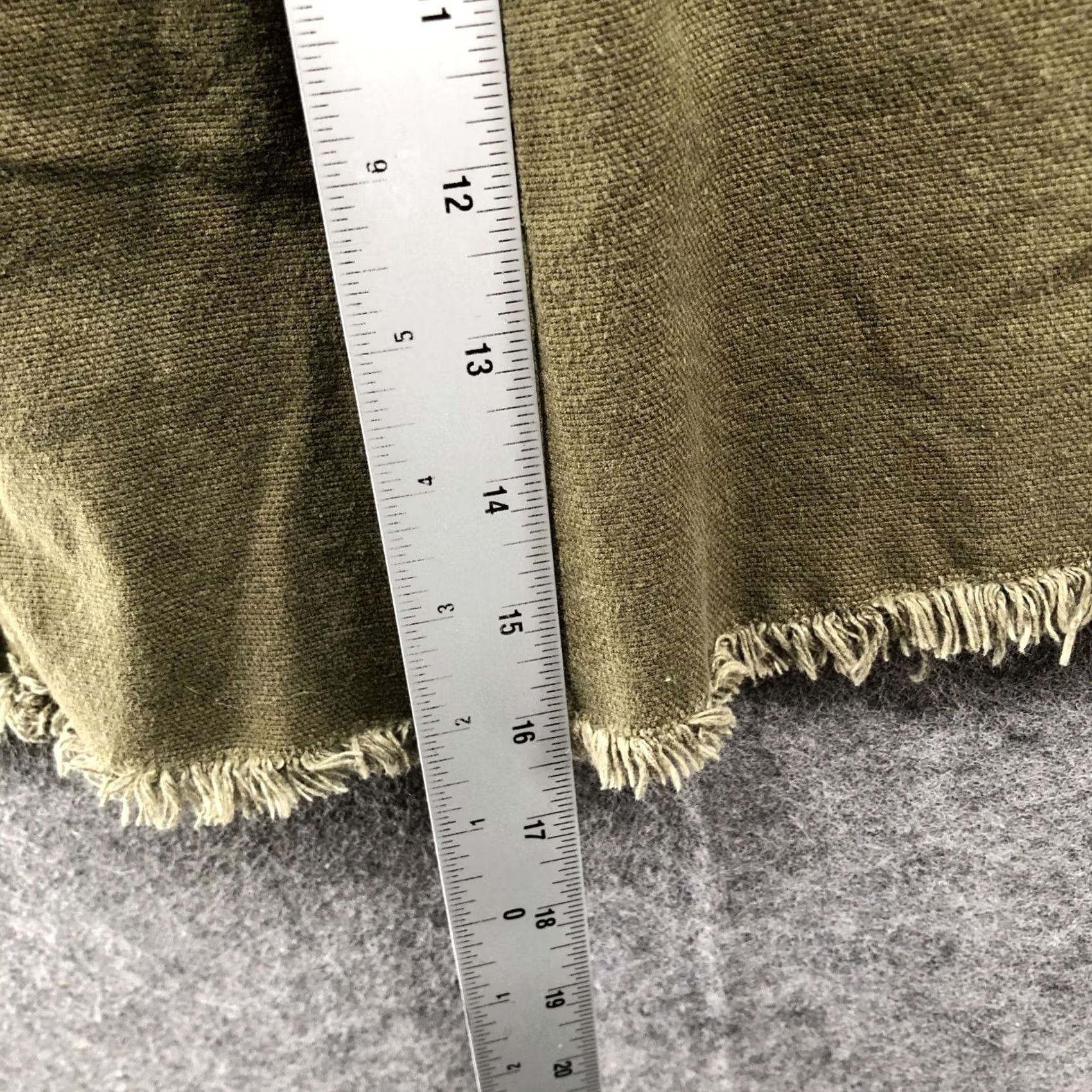 Madewell Madewell A-Line Mini Skirt Womens 00 Kale Army Green Button Front Raw Hem Size 24" / US 00 / IT 34 - 6 Thumbnail