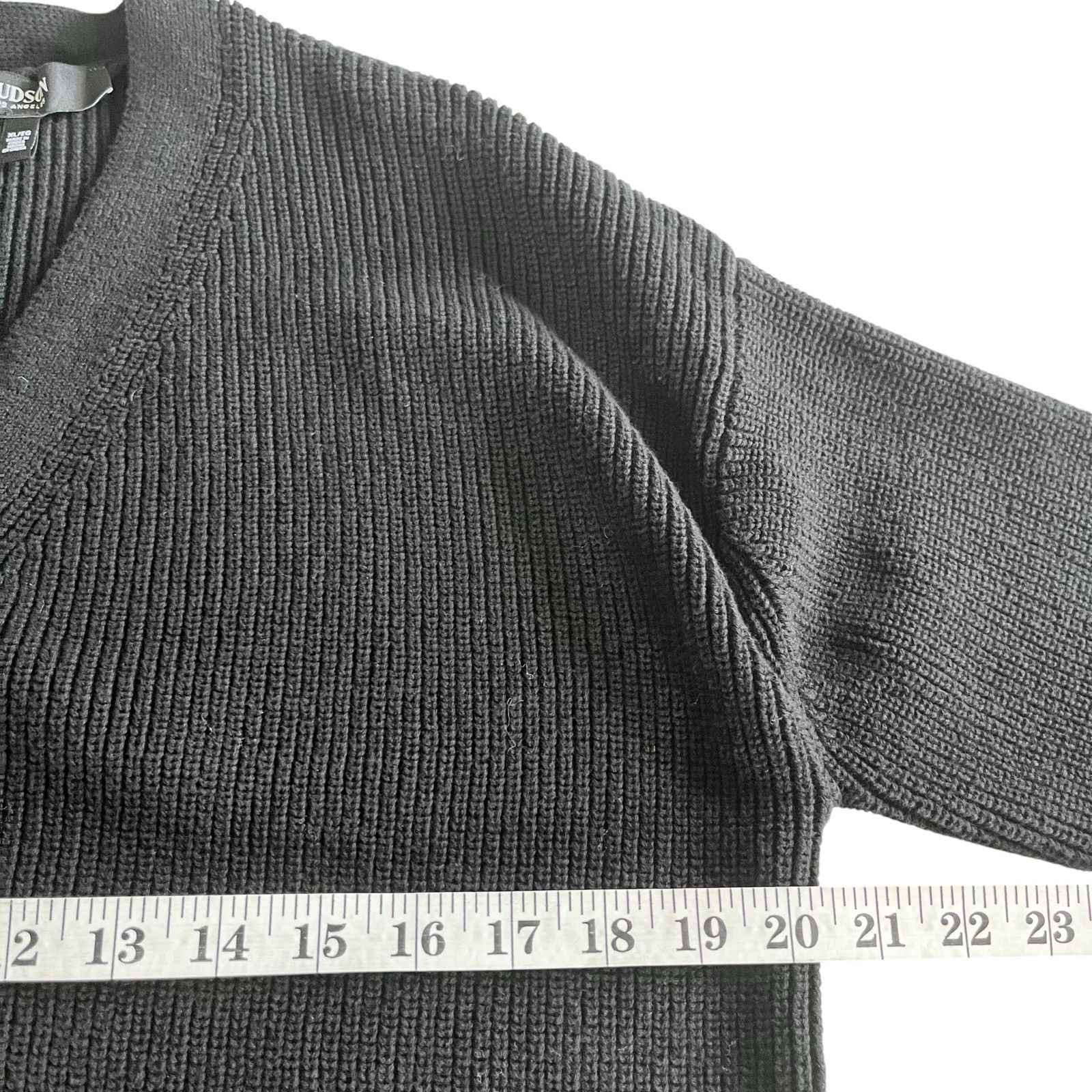 Hudson Hudson Womens Black Ribbed V Neck Cotton Cardigan Size XL / US 12-14 / IT 48-50 - 7 Thumbnail