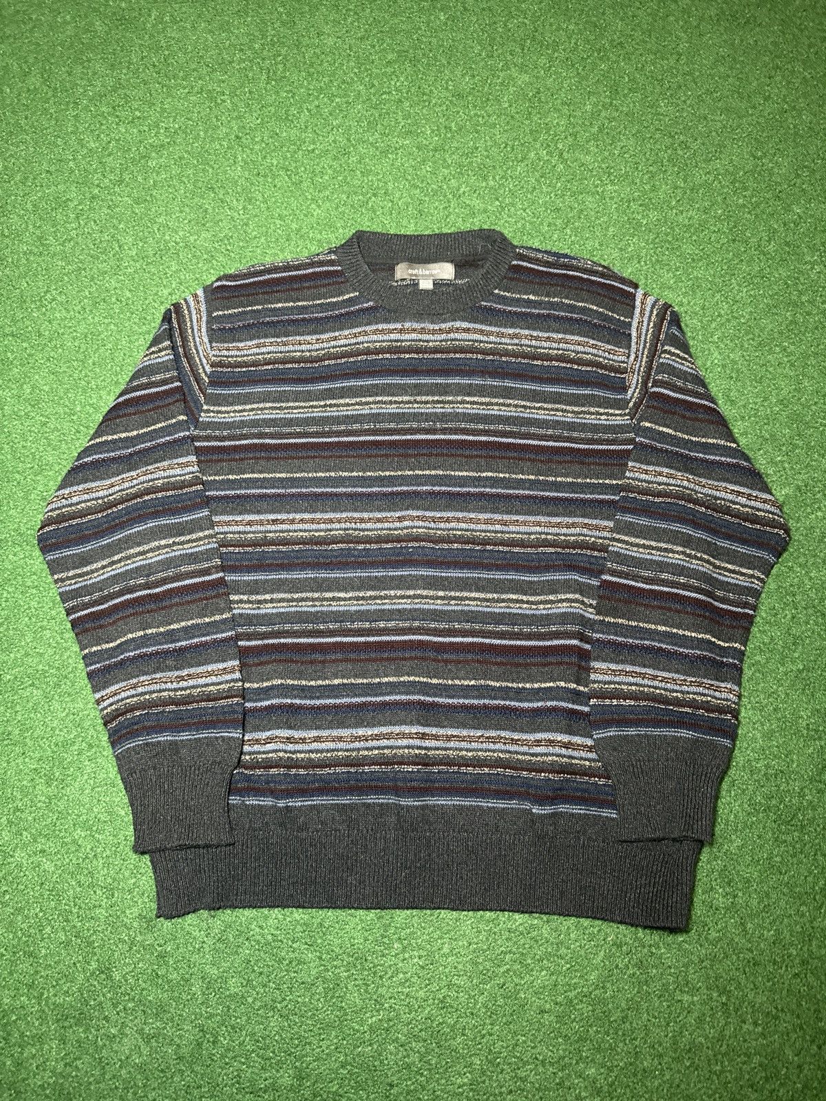 Vintage Croft & Borrow Grandpa Earth Tone Gray Brown L Knit Sweater Size US L / EU 52-54 / 3 - 1 Thumbnail