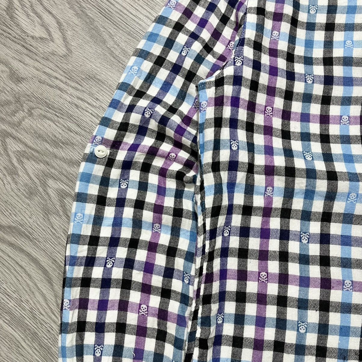 Beams Plus 2000s Beams Heart Skull Punk Logo Aop Plaid Shirt Button Up Size US S / EU 44-46 / 1 - 8 Thumbnail