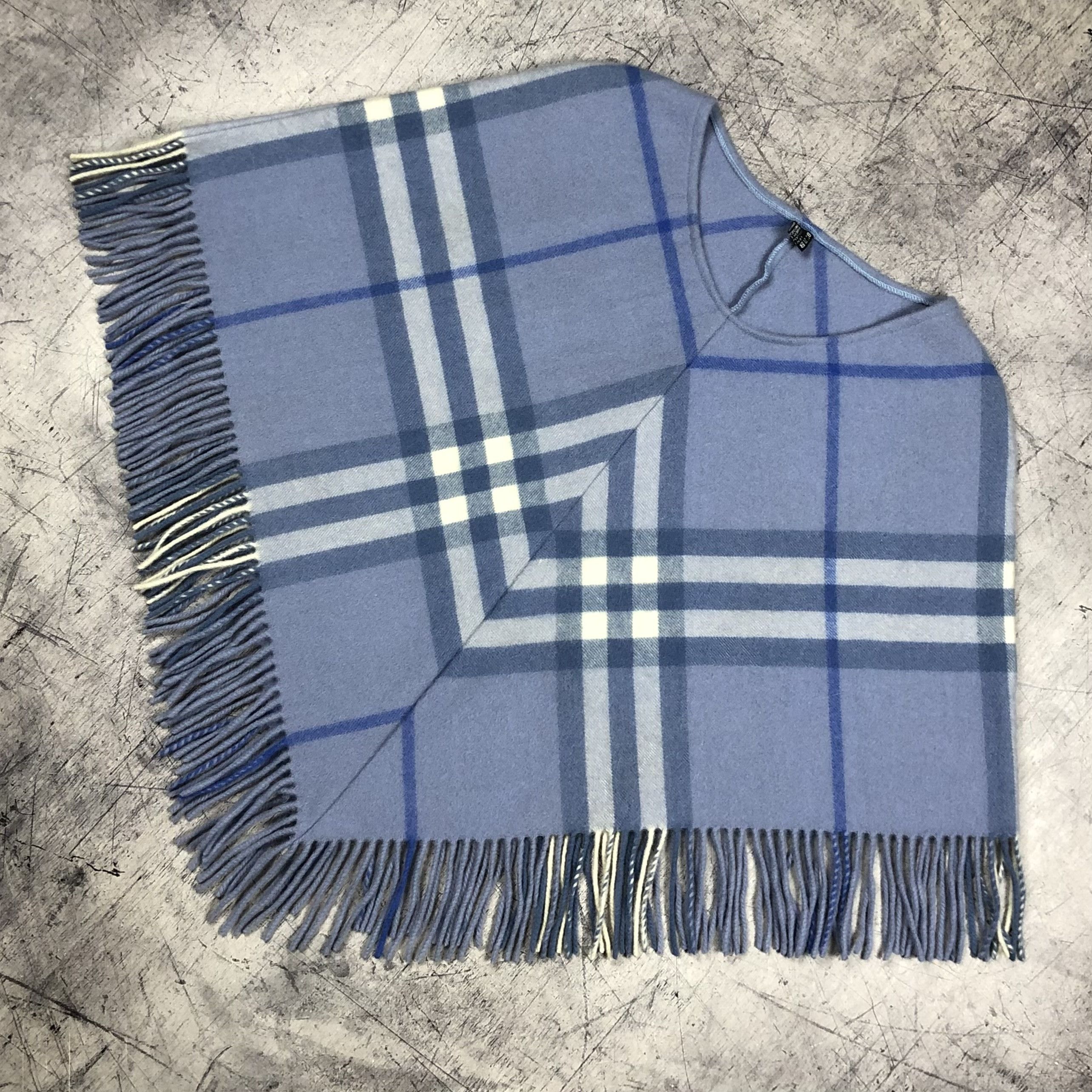 Burberry Vintage Burberry Fringed Wool Nova Check Poncho Cape Size ONE SIZE - 2 Thumbnail