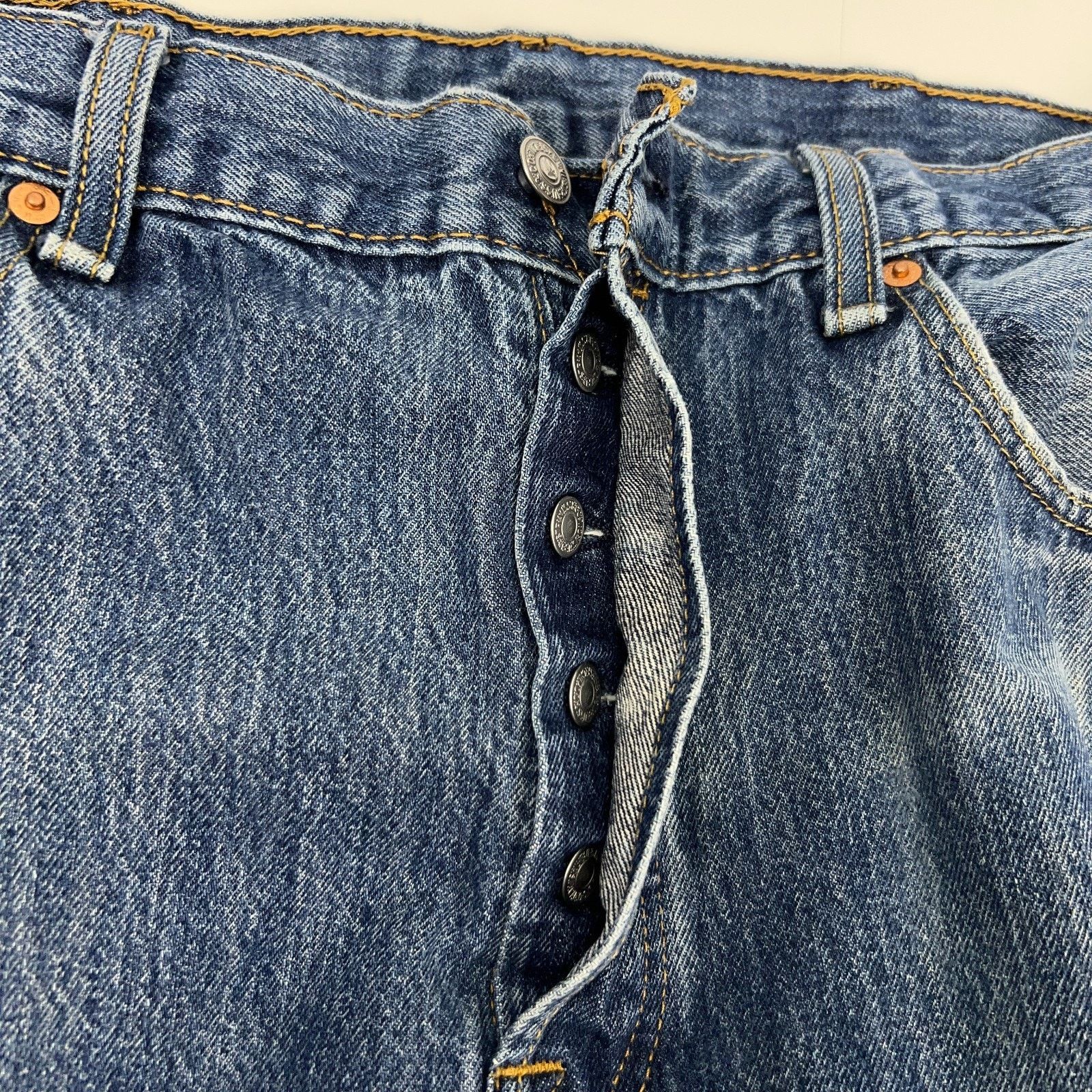 Levi's Levis 501 Button Fly Jeans Straight Fit 5 Pockets Blue 38x29 Size US 38 / EU 54 - 8 Thumbnail