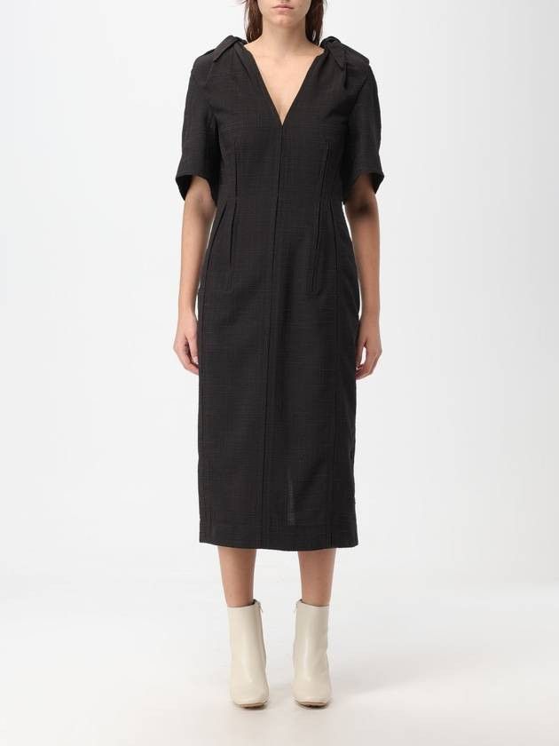 Bottega Veneta o1n1vont0625 Viscose And Silk Criss-Cross Midi Dress Size XS / US 0-2 / IT 36-38 - 1 Thumbnail