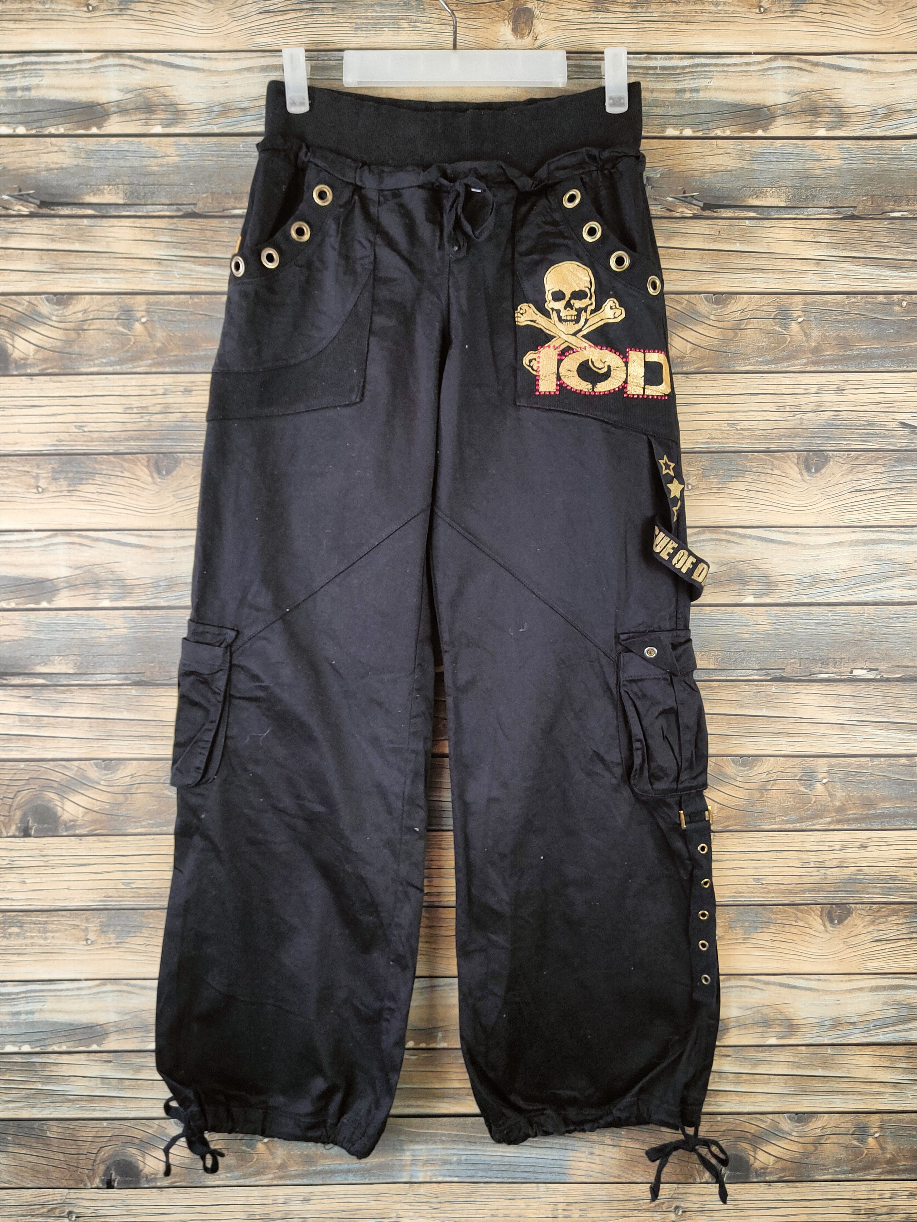 Japanese Brand PUNK 🔥Issue of Dance Black Multipocket Cargo Pants Size 26" / US 2 / IT 38 - 1 Thumbnail