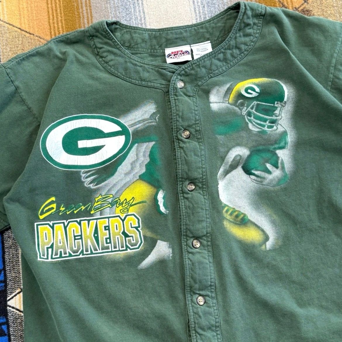 NFL VINTAGE 90s Green Bay Packers NFL Baseball Jersey T-Shirt XL Men Short Sleeve Boxy Fit Size US XL / EU 56 / 4 - 2 Thumbnail