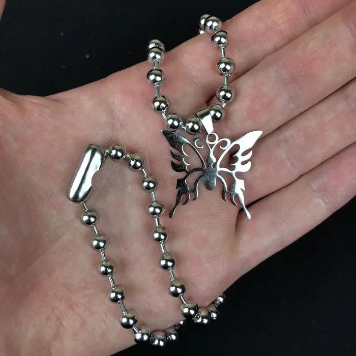 Jewelry Butterfly Chain Pop Punk Necklace Size ONE SIZE - 3 Thumbnail
