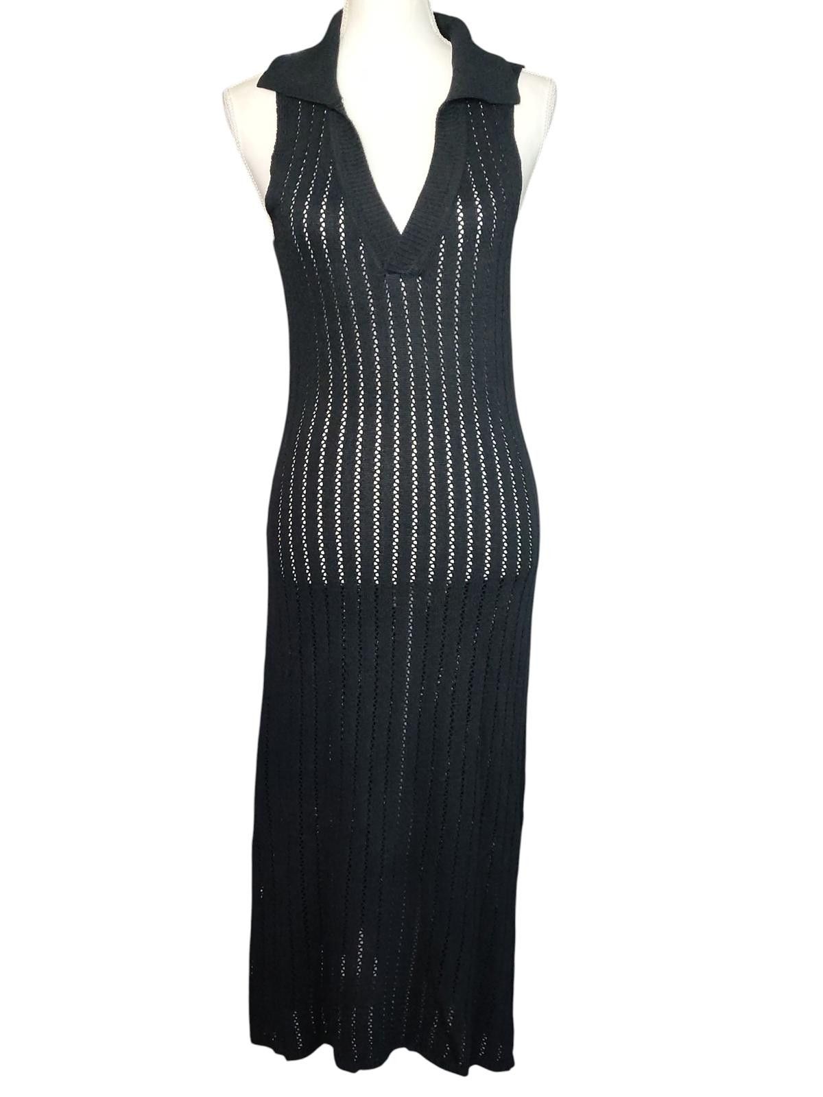 Other DOKOTOO Black Sleeveless Maxi Dress with Collar Size M / US 6-8 / IT 42-44 - 3 Thumbnail