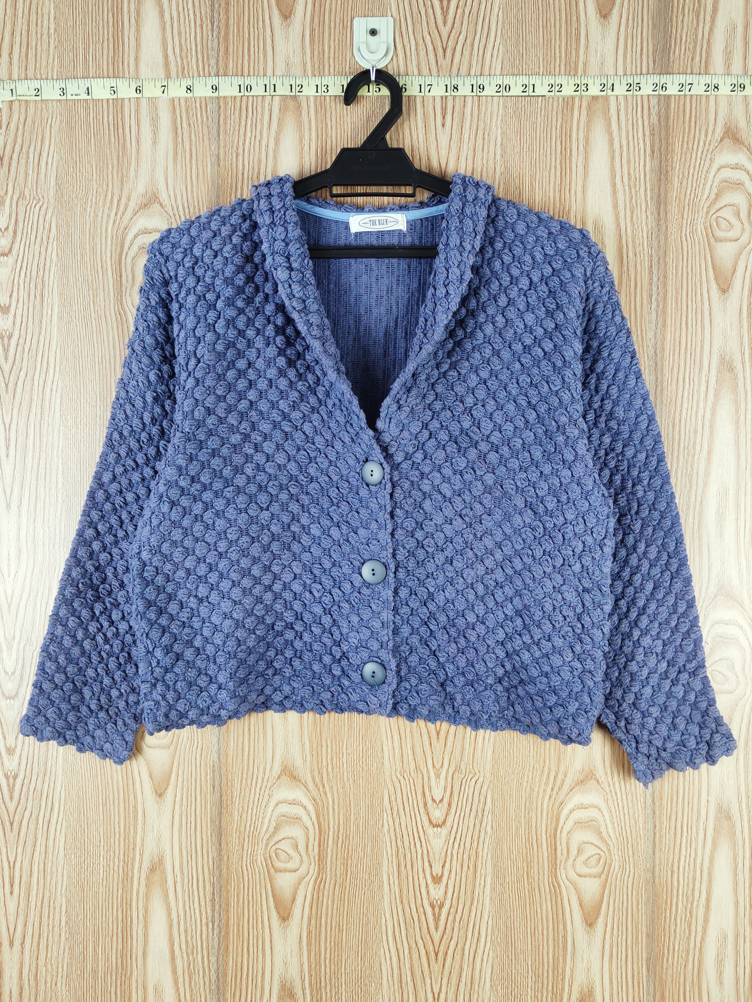 Japanese Brand Vintage - The Blue Blue Knitwear Cardigan Crop Tops Size M / US 6-8 / IT 42-44 - 1 Thumbnail