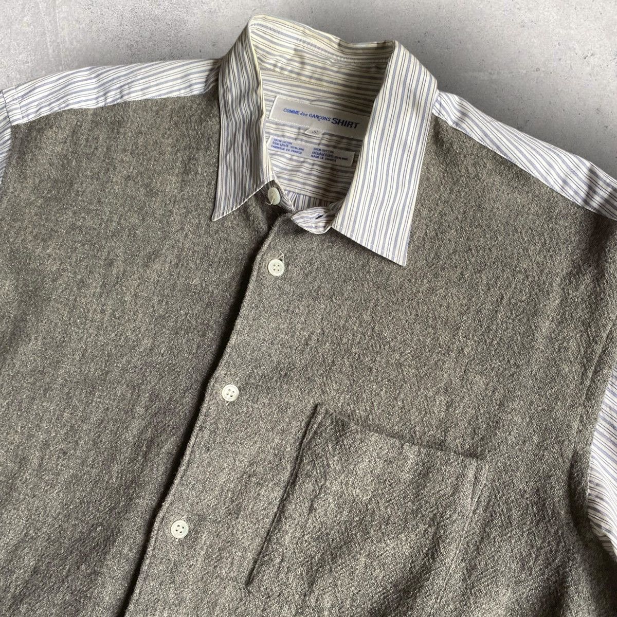 Comme des Garcons SHIRT Vintage 90’s Front Laine Wool Stripe Oversize Shirt Size US S / EU 44-46 / 1 - 1 Thumbnail