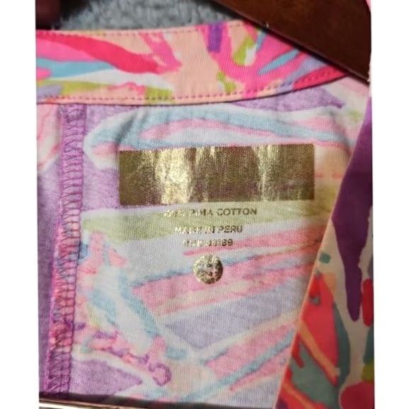 Lilly Pulitzer Lilly Pulitzer Dress Womens Small V Neck Sleeve-less Amina Sunseekers Pink Swing Knee Length Size S / US 4 / IT 40 - 5 Thumbnail