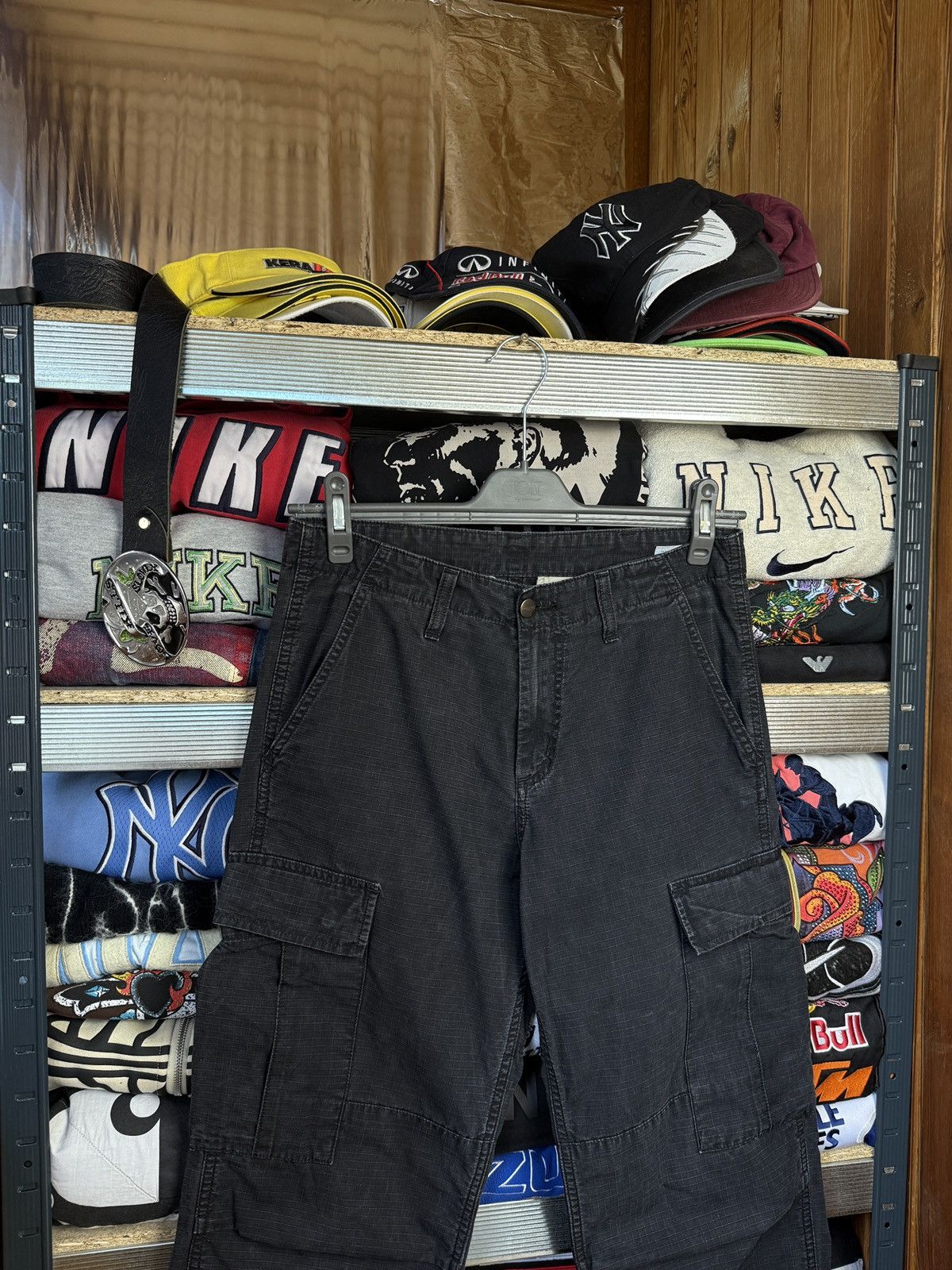 Carhartt Vintage Faded Carhartt Cargo Pants Black Size 29 Y2k Size US 29 - 3 Thumbnail